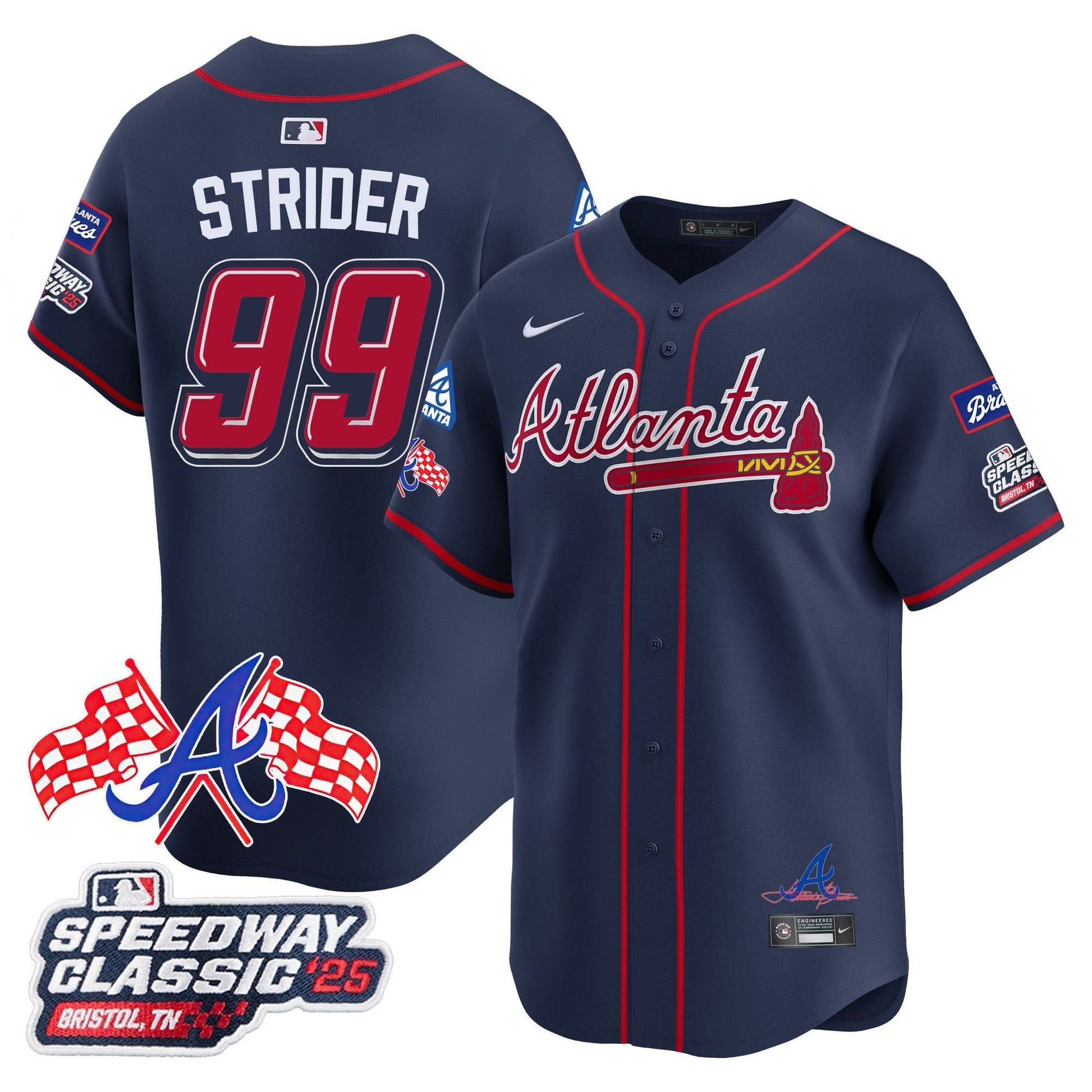 Atlanta Braves 2025 Speedway Classic Limited Jersey V1 - All Stitched