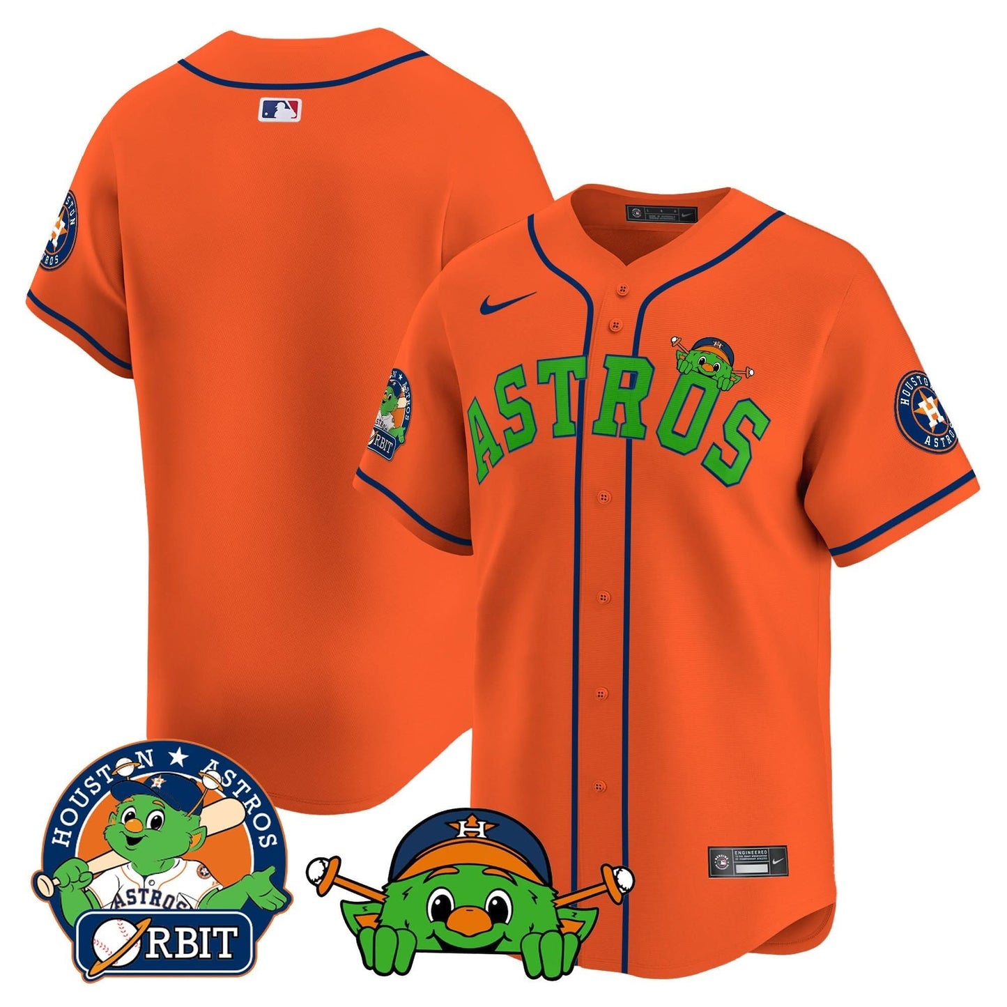 Astros Orbit Patch Vapor Premier Limited Jersey V3 - All Stitched