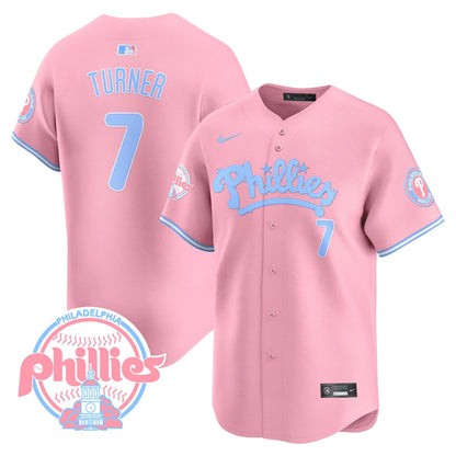 Phillies Bubblegum Pink Vapor Premier Limited Jersey - All Stitched