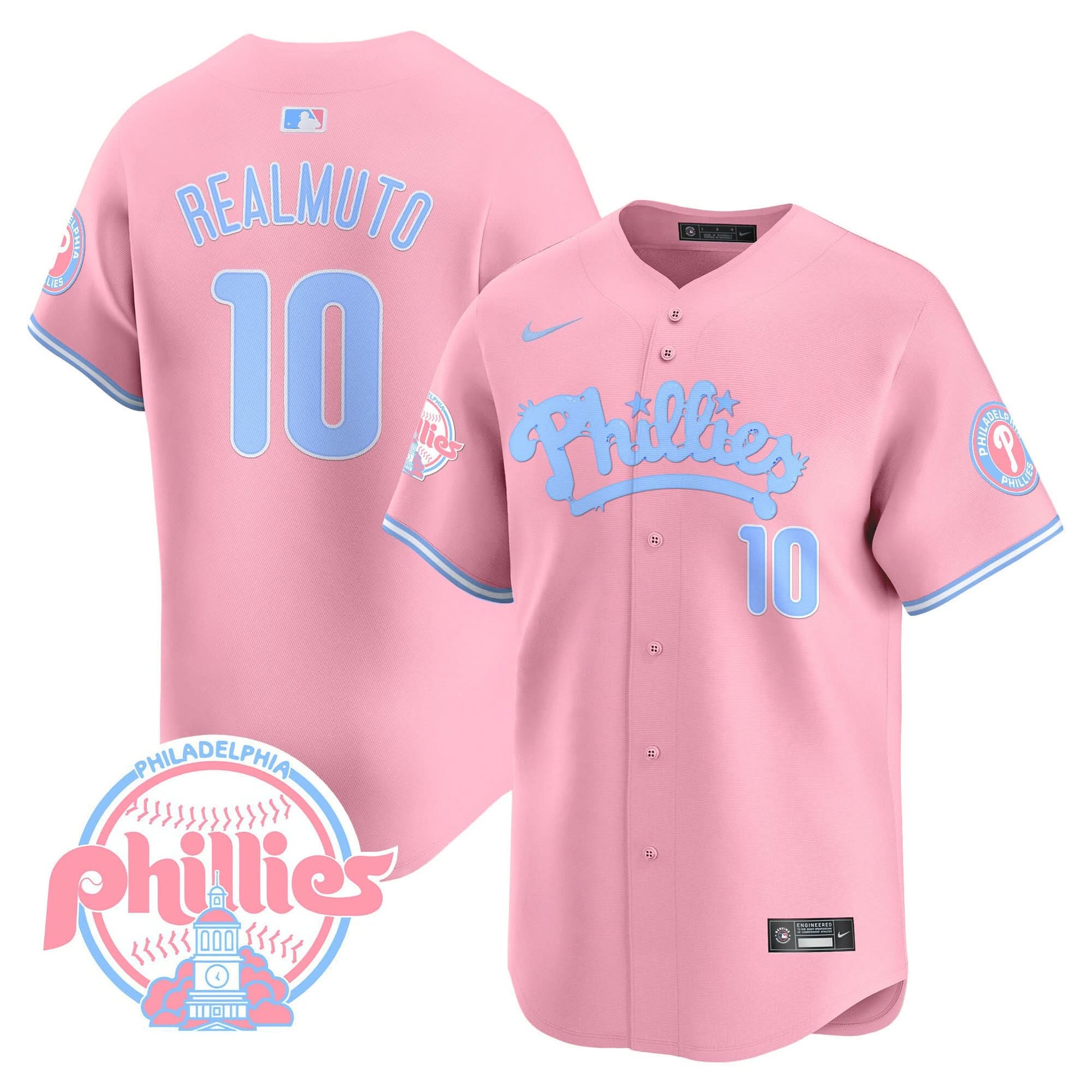 Phillies Bubblegum Pink Vapor Premier Limited Jersey - All Stitched