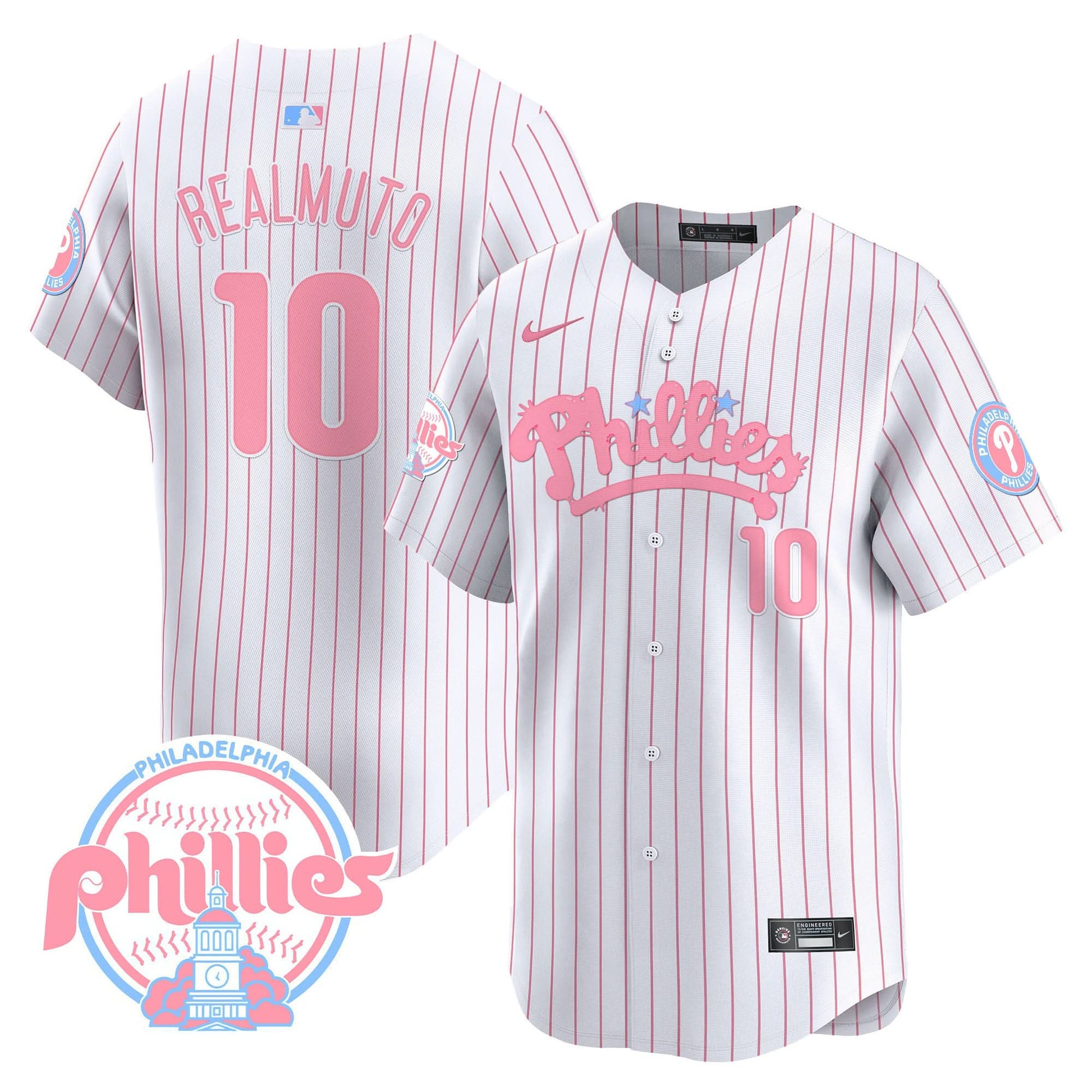 Phillies Bubblegum Pink Vapor Premier Limited Jersey - All Stitched