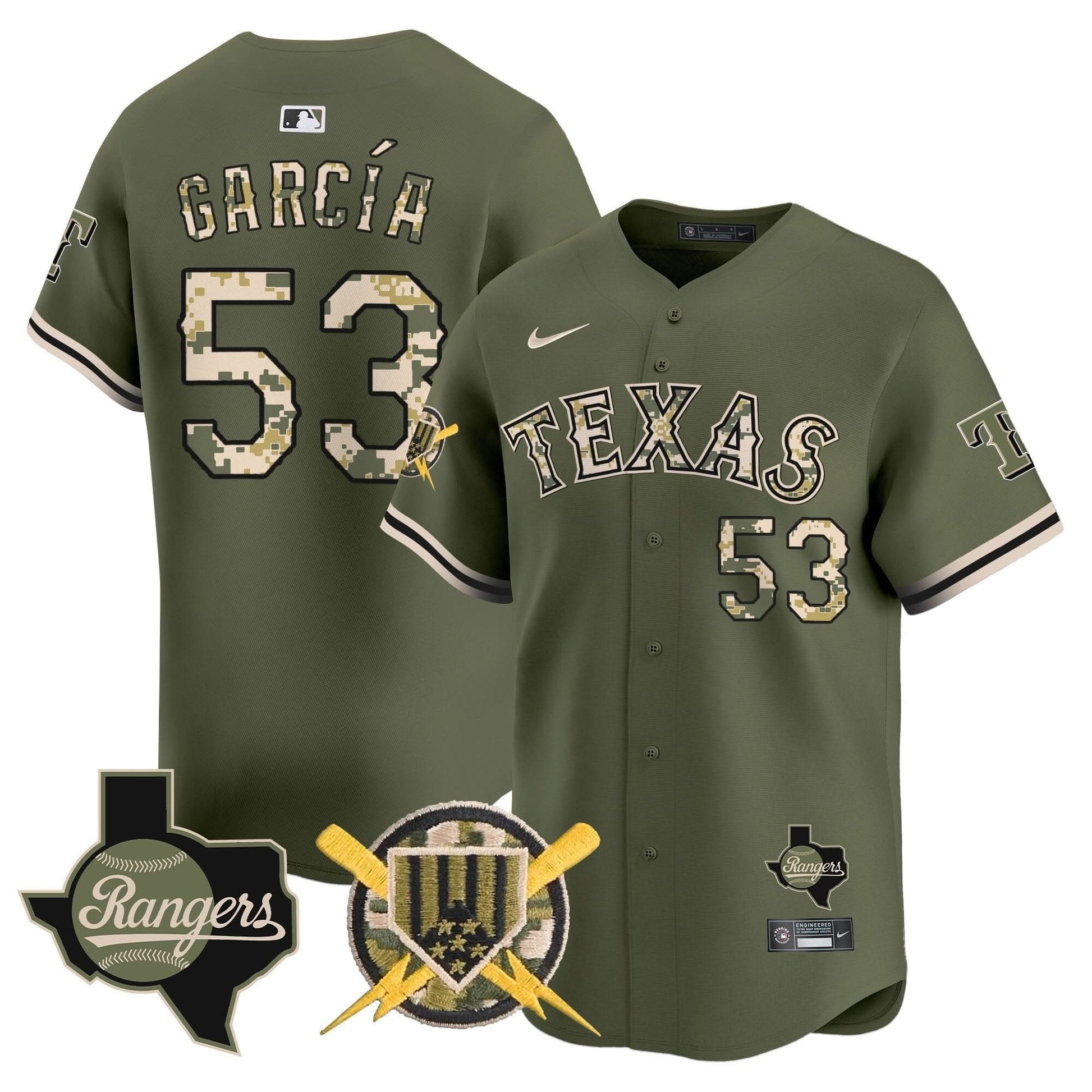 Texas Rangers Armed Forces Day Vapor Premier Limited Jersey - All Stitched