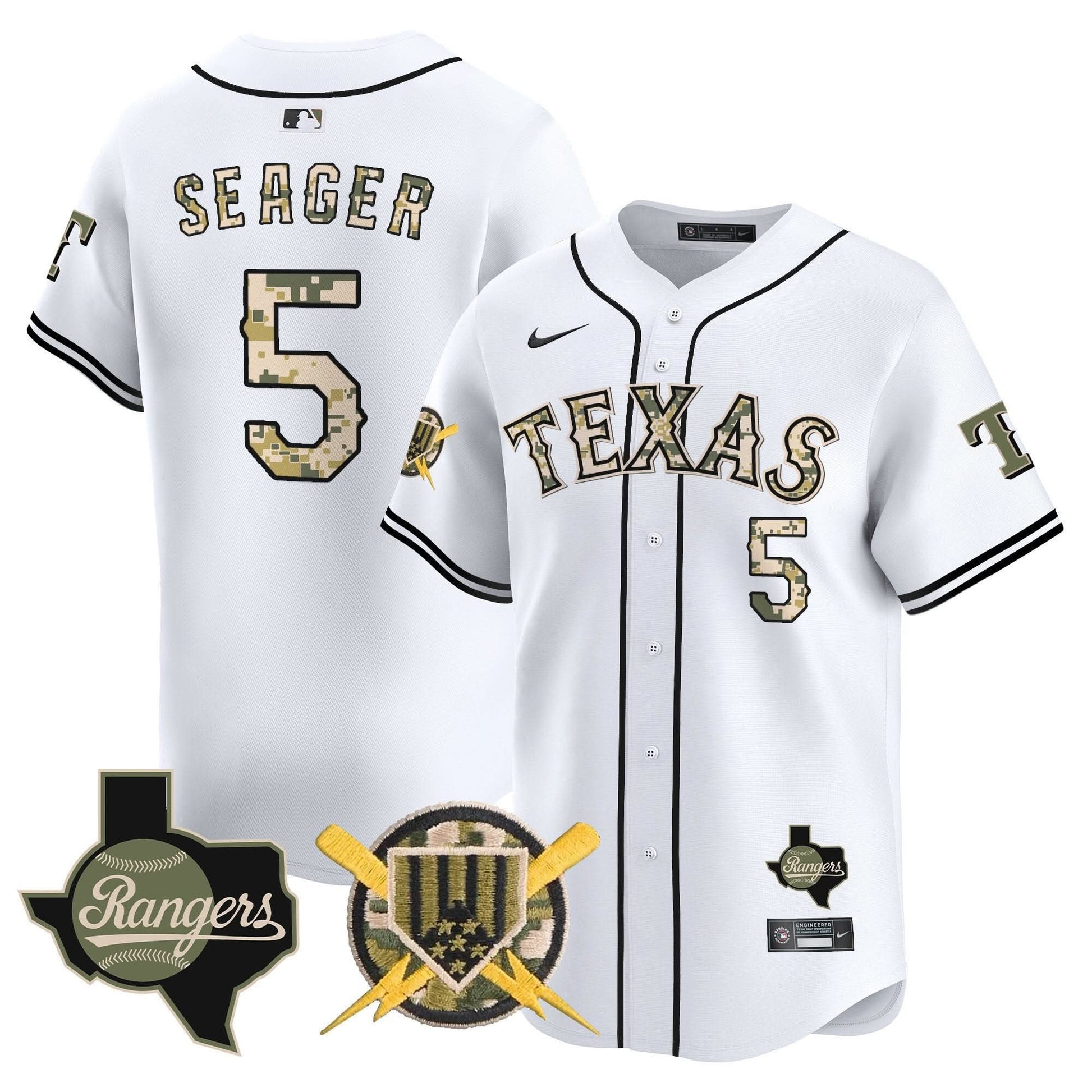 Texas Rangers Armed Forces Day Vapor Premier Limited Jersey - All Stitched