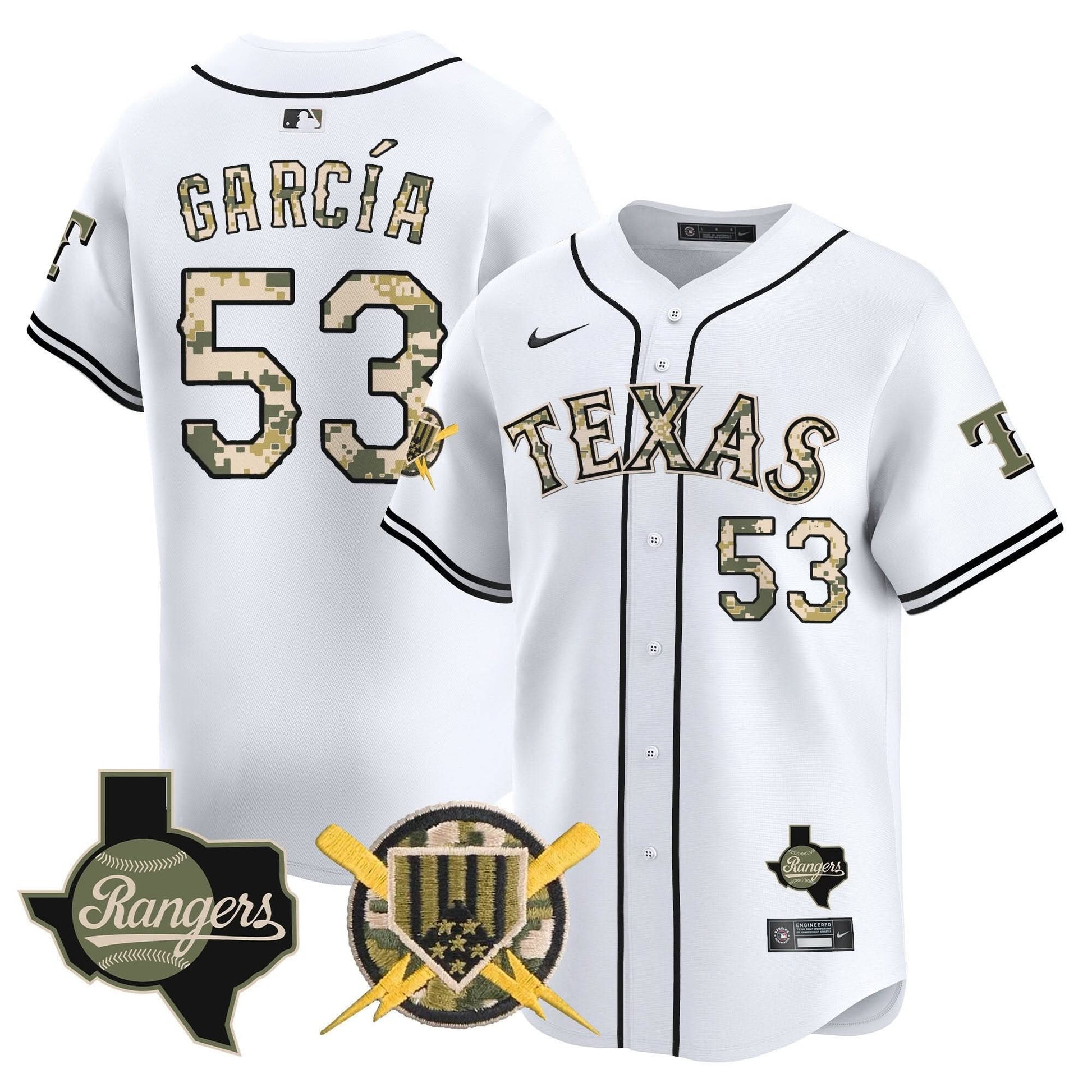 Texas Rangers Armed Forces Day Vapor Premier Limited Jersey - All Stitched
