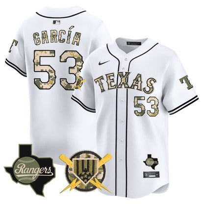 Texas Rangers Armed Forces Day Vapor Premier Limited Jersey - All Stitched