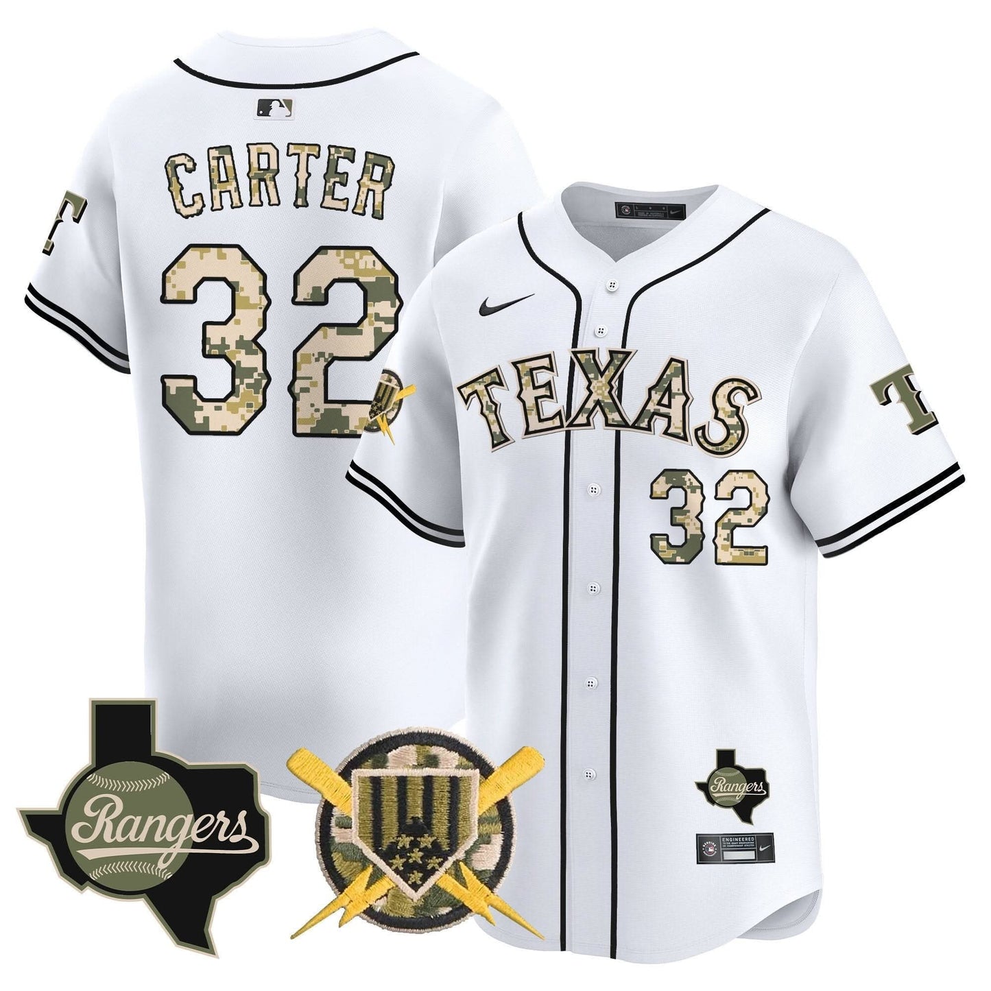 Texas Rangers Armed Forces Day Vapor Premier Limited Jersey - All Stitched