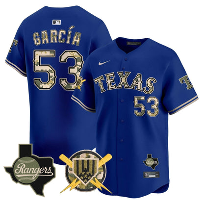 Texas Rangers Armed Forces Day Vapor Premier Limited Jersey - All Stitched