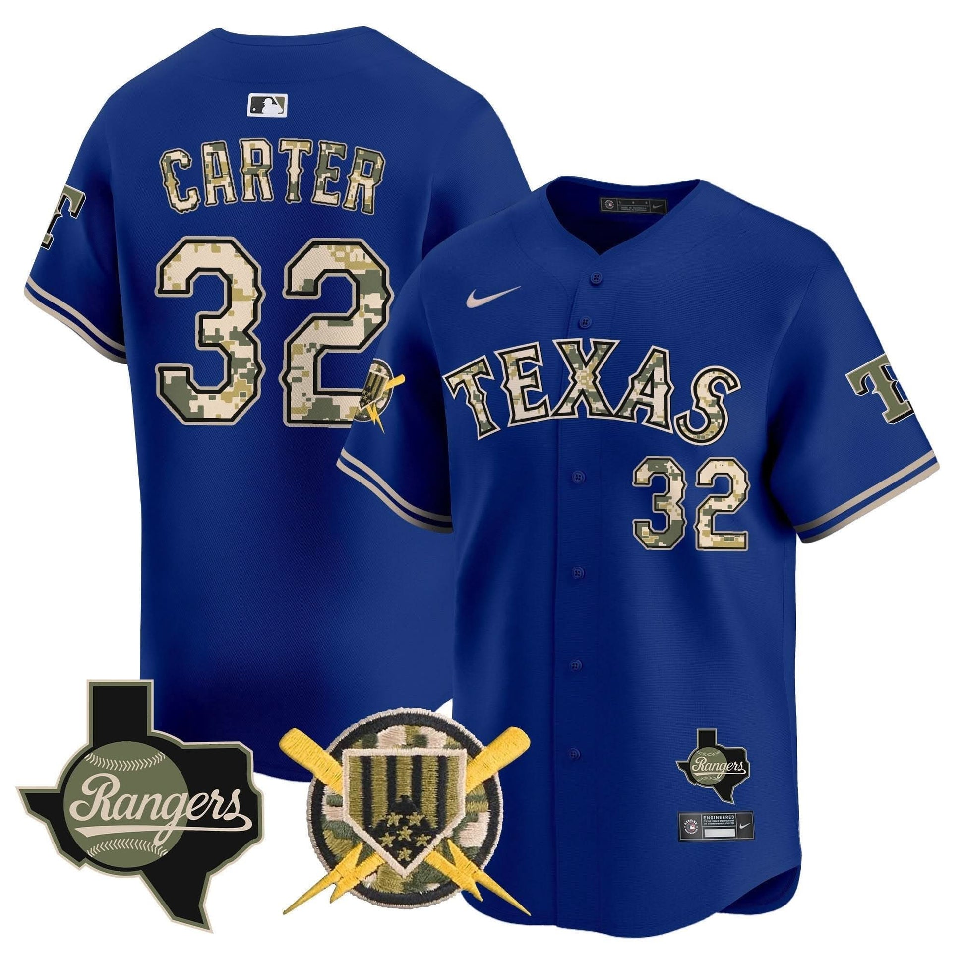 Texas Rangers Armed Forces Day Vapor Premier Limited Jersey - All Stitched