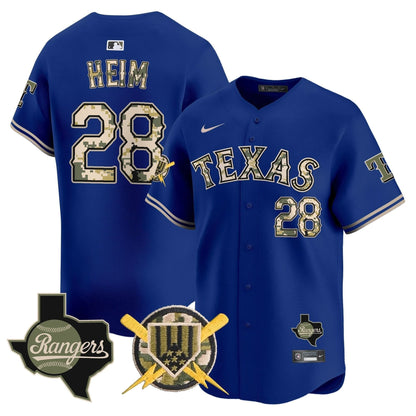 Texas Rangers Armed Forces Day Vapor Premier Limited Jersey - All Stitched