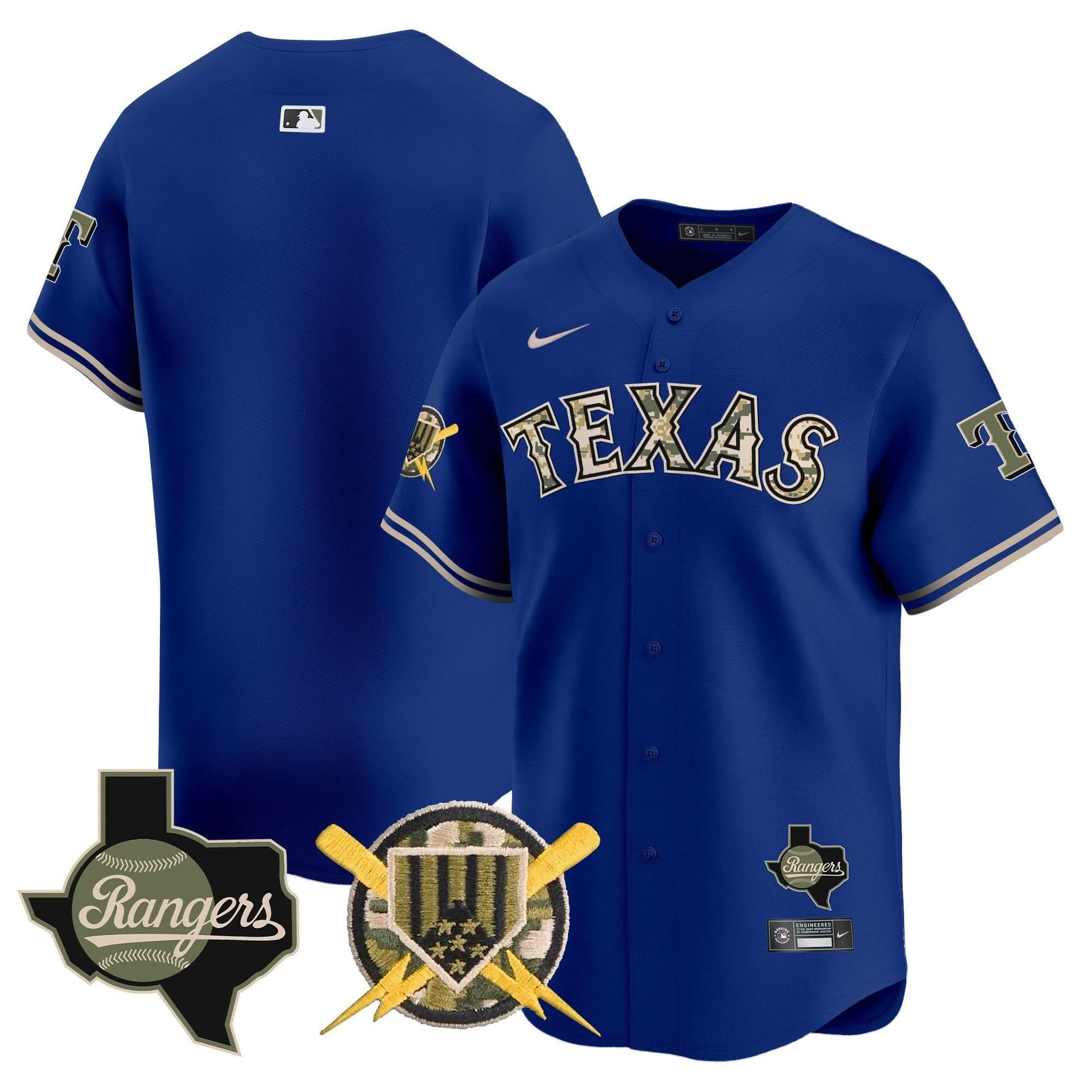 Texas Rangers Armed Forces Day Vapor Premier Limited Jersey - All Stitched