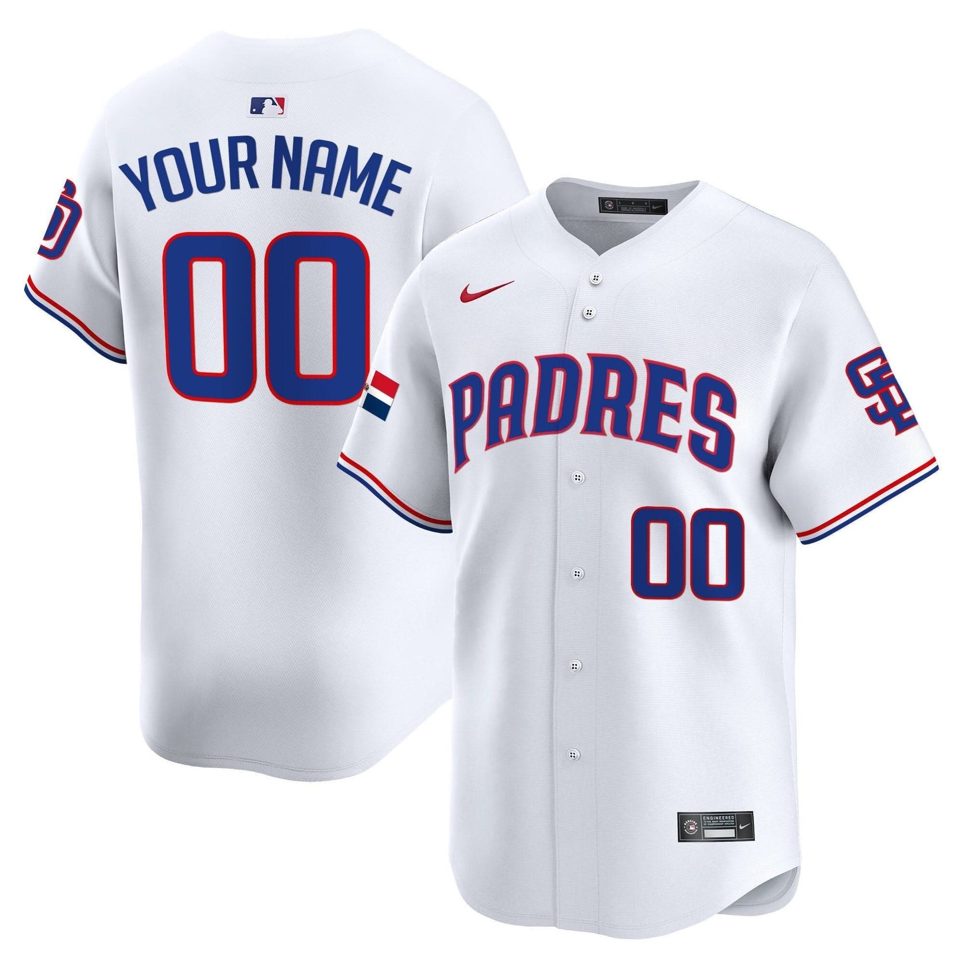 Padres Dominican Republic Vapor Premier Limited Custom Jersey - All Stitched