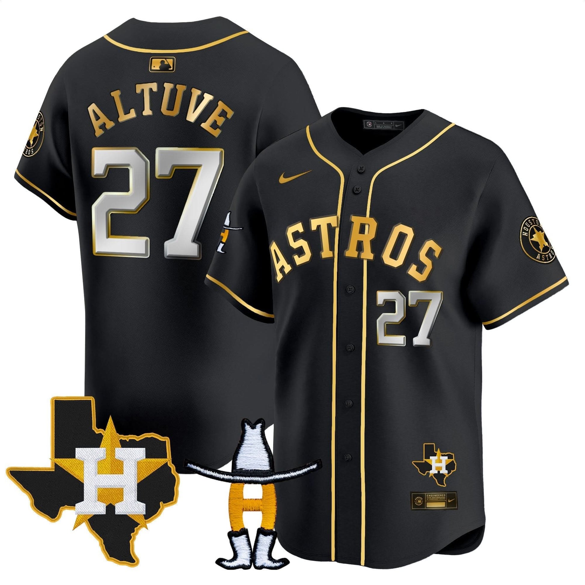 Houston Astros Houston Rodeo Patch Vapor Premier Limited Jersey V2 - All Stitched