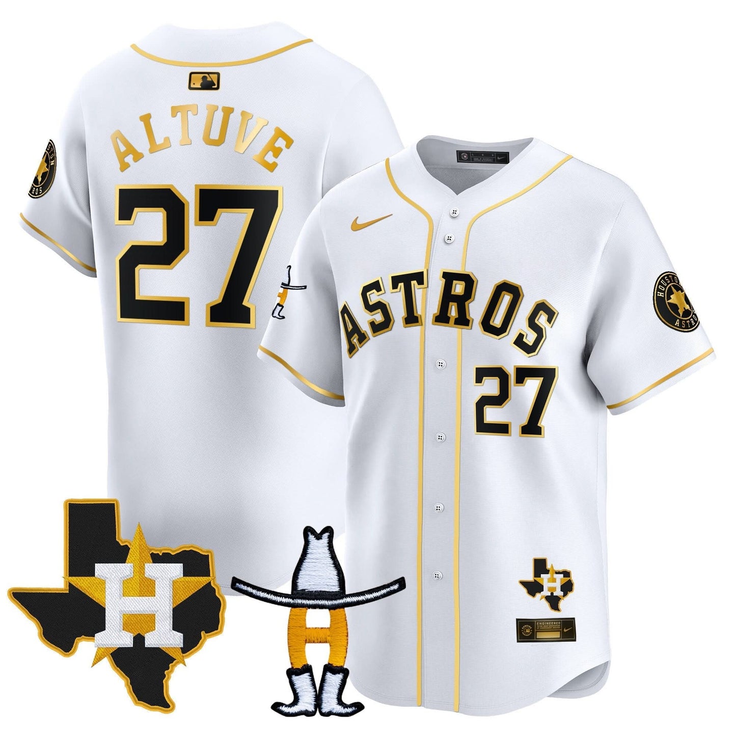 Houston Astros Houston Rodeo Patch Vapor Premier Limited Jersey V2 - All Stitched
