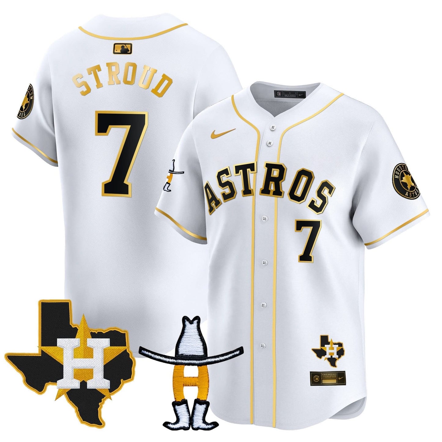 Houston Astros Houston Rodeo Patch Vapor Premier Limited Jersey V2 - All Stitched