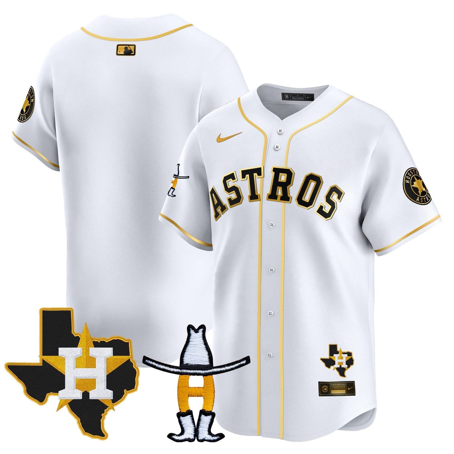 Houston Astros Houston Rodeo Patch Vapor Premier Limited Jersey V2 - All Stitched