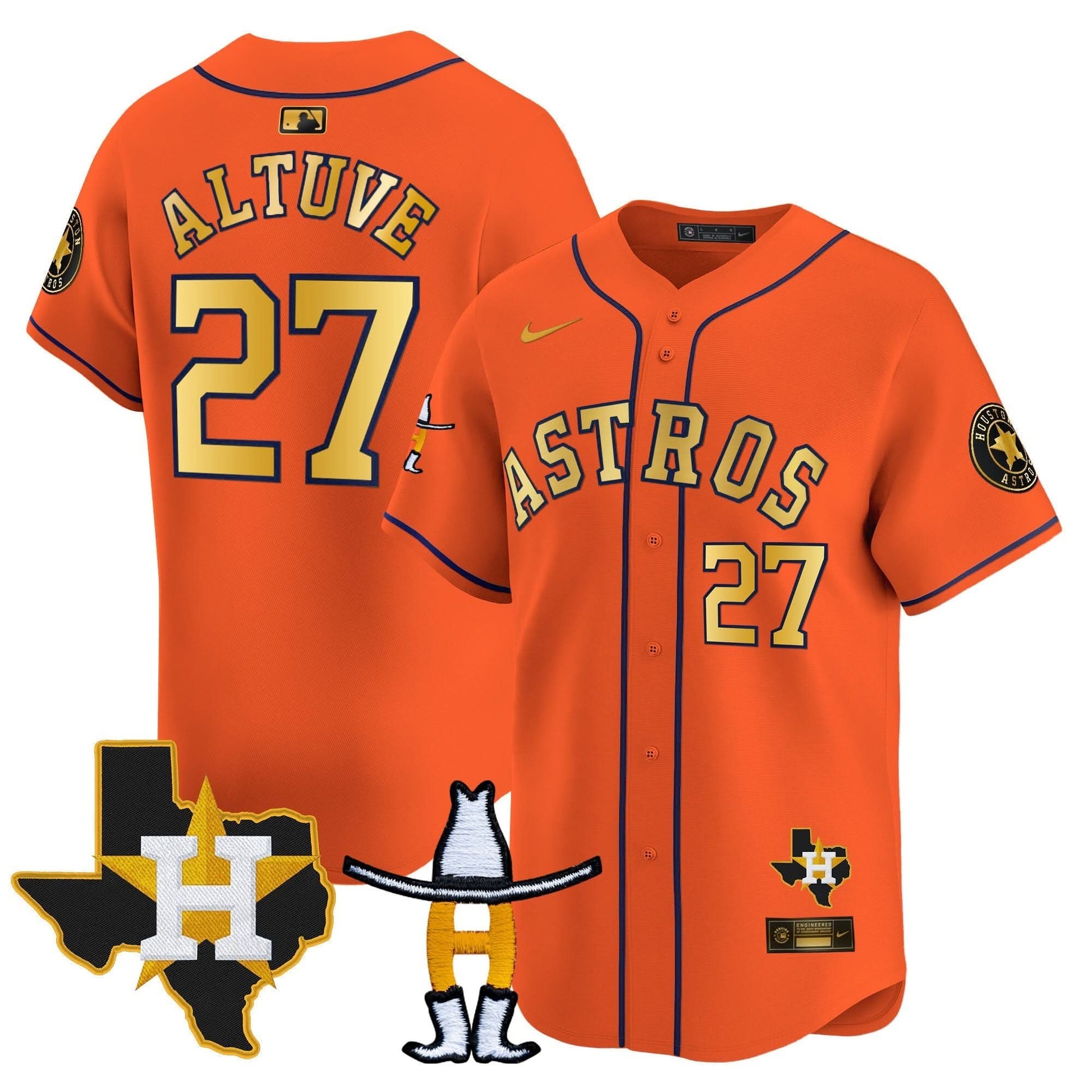 Houston Astros Houston Rodeo Patch Vapor Premier Limited Jersey V2 - All Stitched