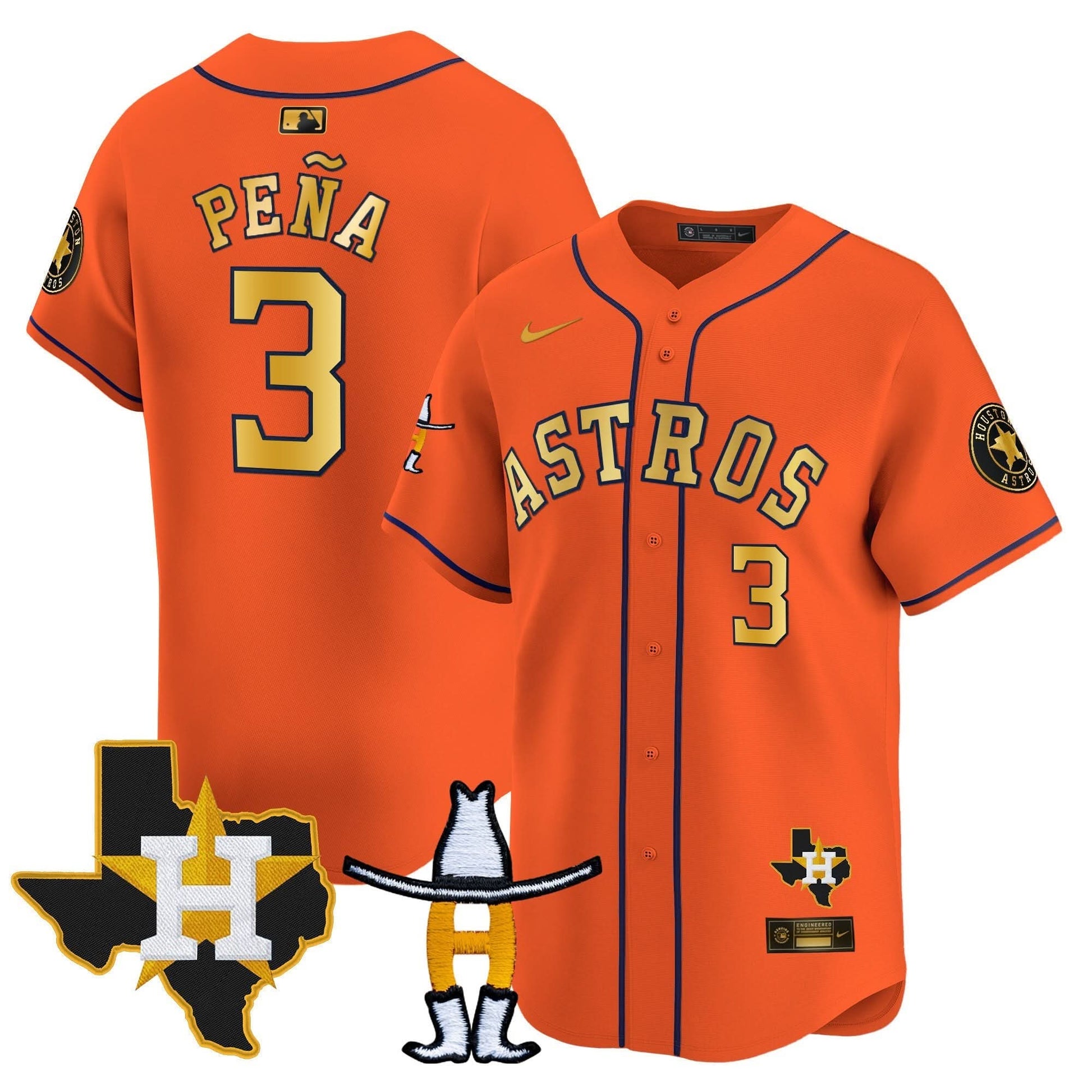 Houston Astros Houston Rodeo Patch Vapor Premier Limited Jersey V2 - All Stitched
