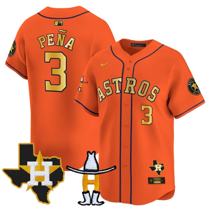 Houston Astros Houston Rodeo Patch Vapor Premier Limited Jersey V2 - All Stitched
