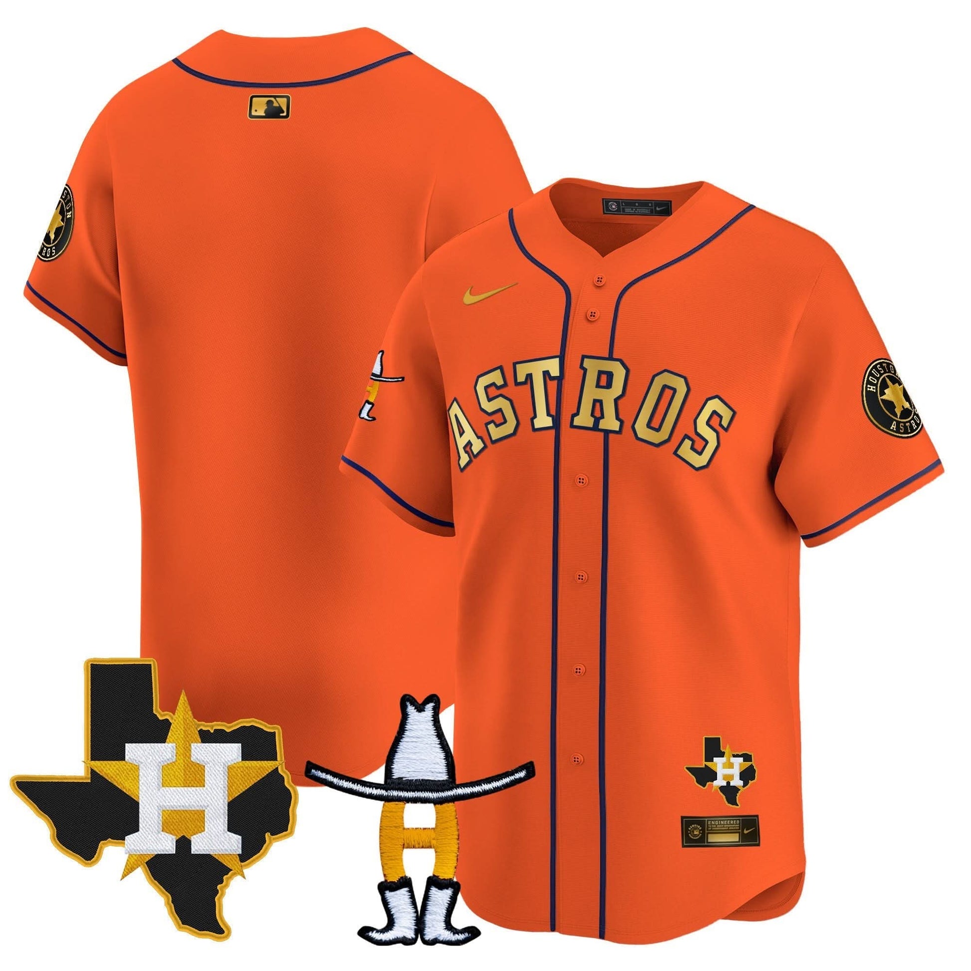 Houston Astros Houston Rodeo Patch Vapor Premier Limited Jersey V2 - All Stitched
