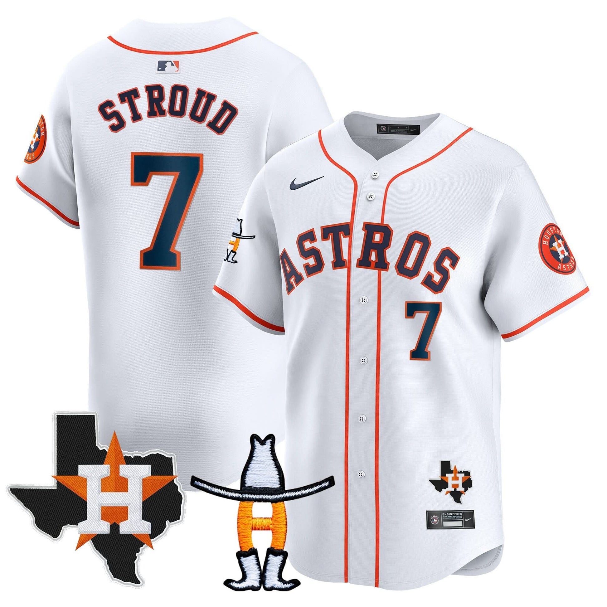 Houston Astros Houston Rodeo Patch Vapor Premier Limited Jersey V2 - All Stitched