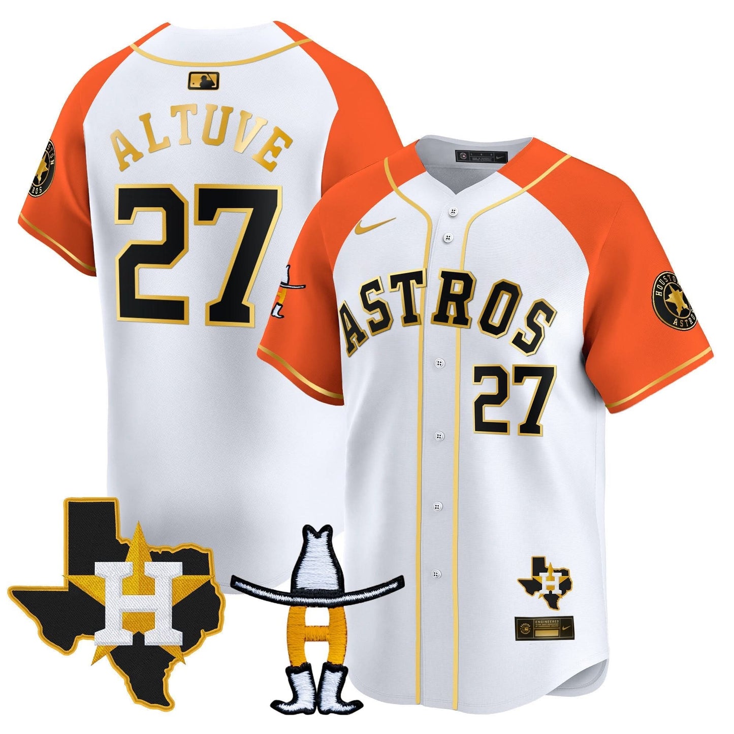 Houston Astros Houston Rodeo Patch Vapor Premier Limited Jersey V2 - All Stitched