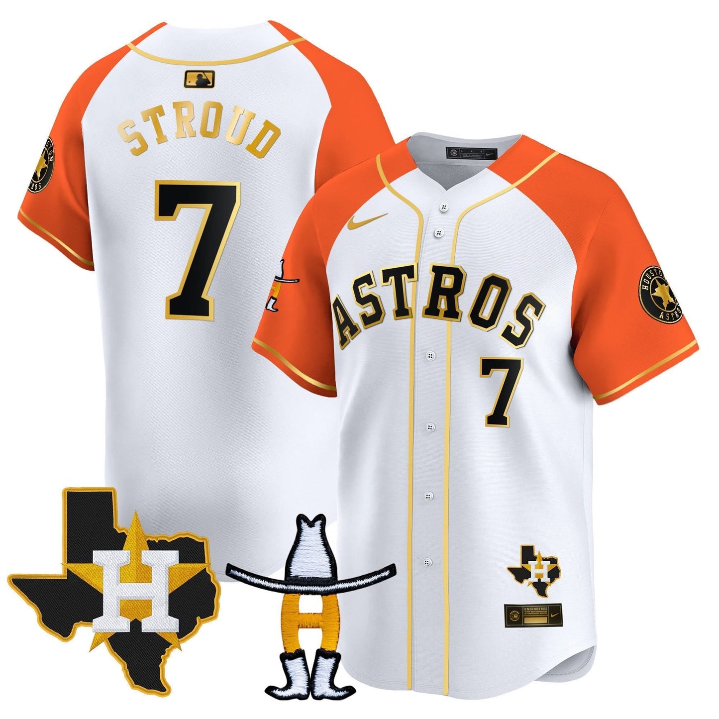 Houston Astros Houston Rodeo Patch Vapor Premier Limited Jersey V2 - All Stitched