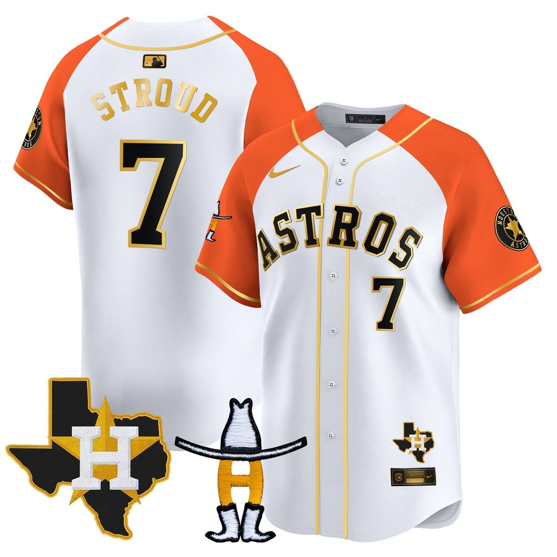 Houston Astros Houston Rodeo Patch Vapor Premier Limited Jersey V2 - All Stitched