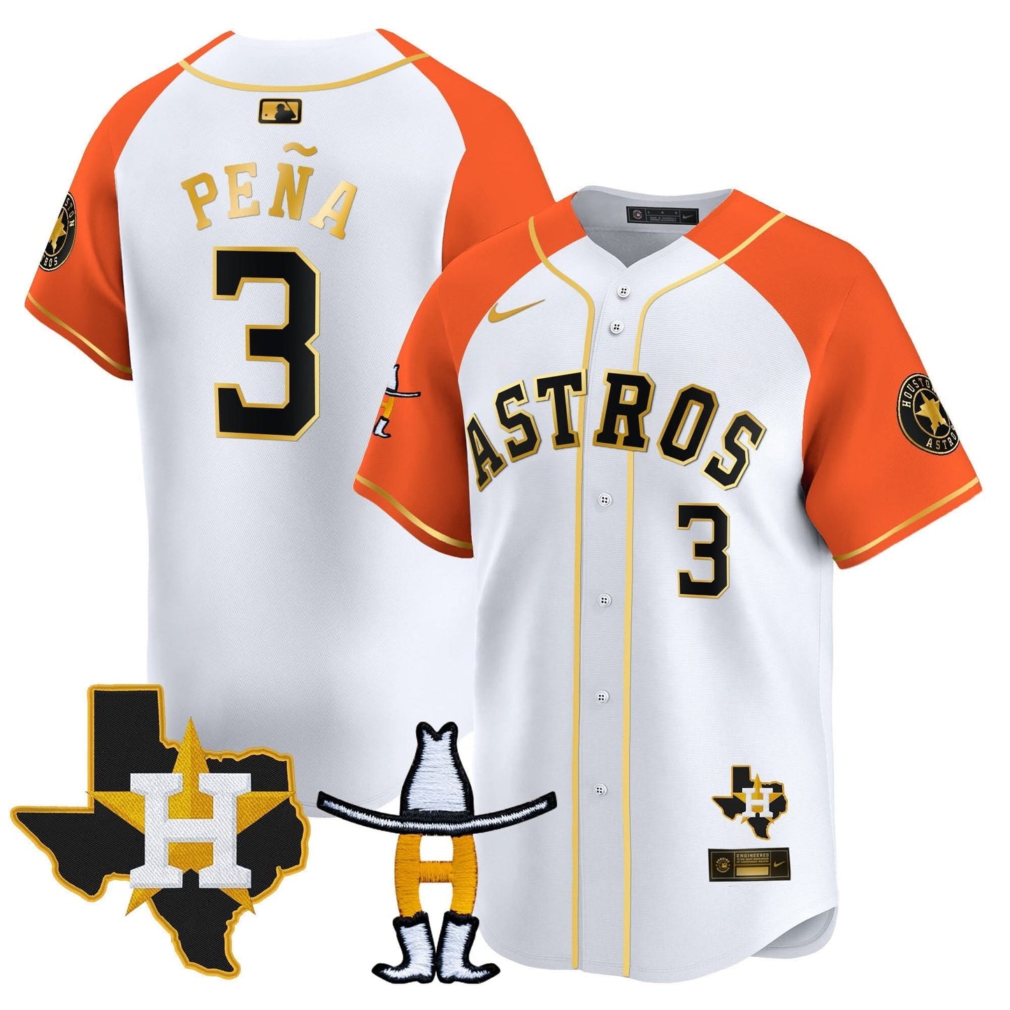 Houston Astros Houston Rodeo Patch Vapor Premier Limited Jersey V2 - All Stitched