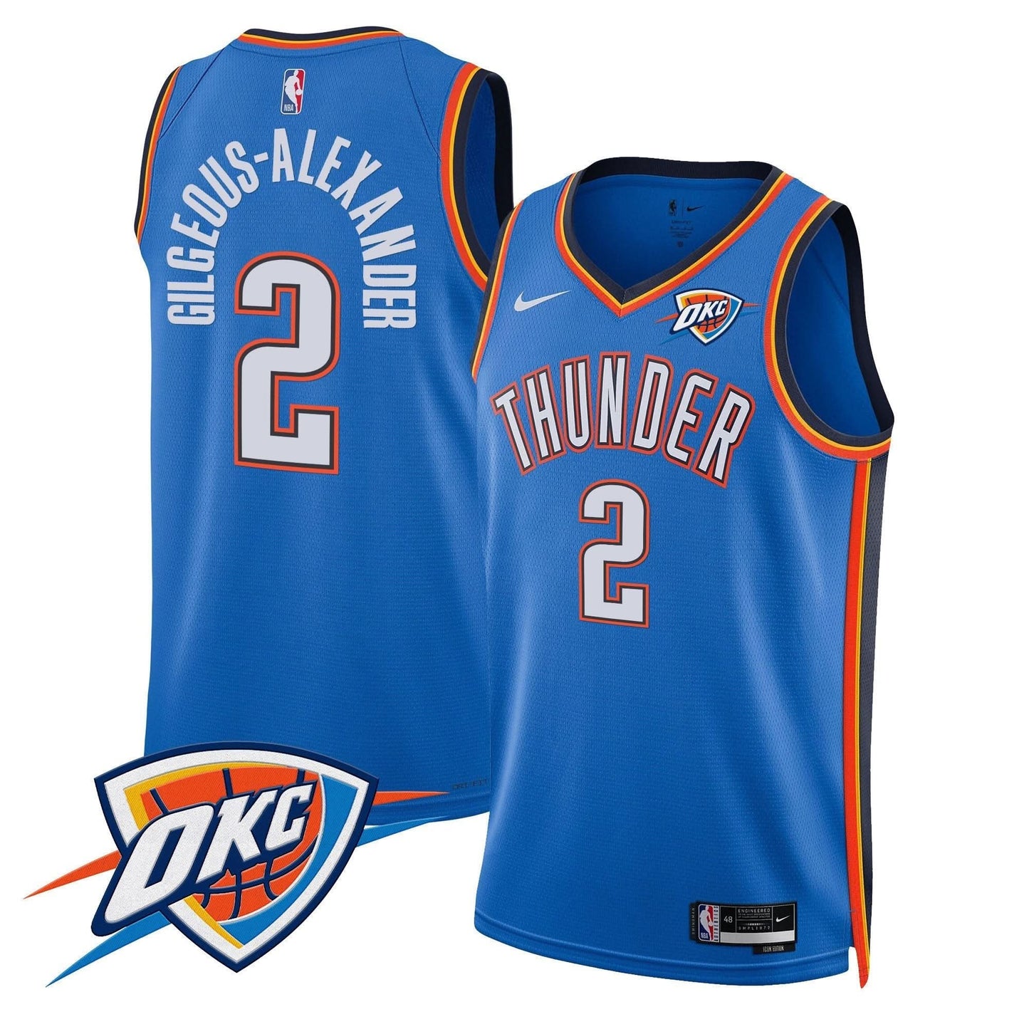 Oklahoma City Thunder Swingman Jersey V2 - All Stitched