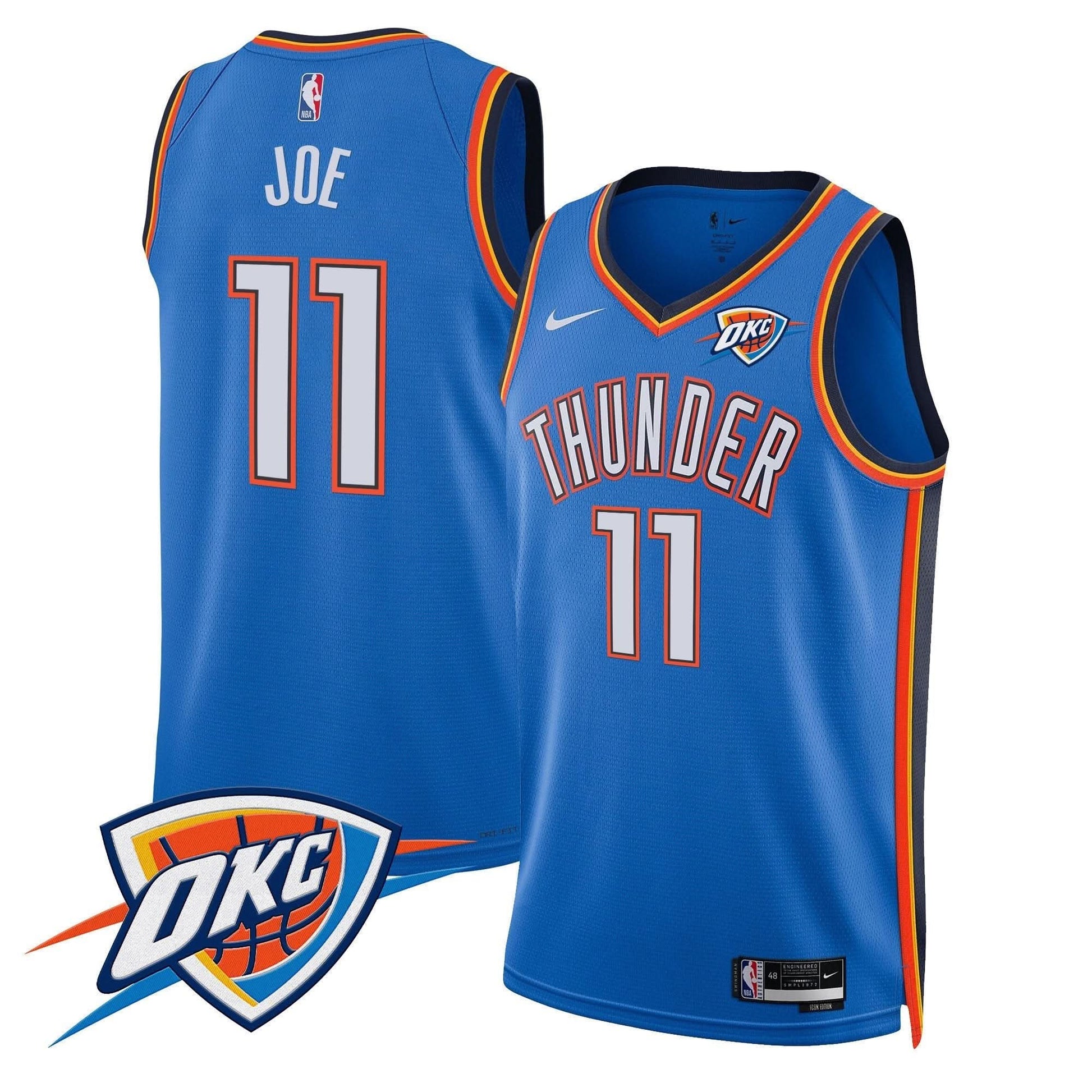 Oklahoma City Thunder Swingman Jersey V2 - All Stitched