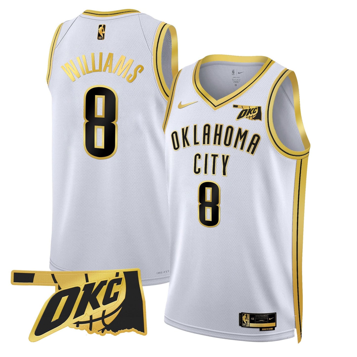 Oklahoma City Thunder Swingman Jersey - Oklahoma Patch - All Stitched