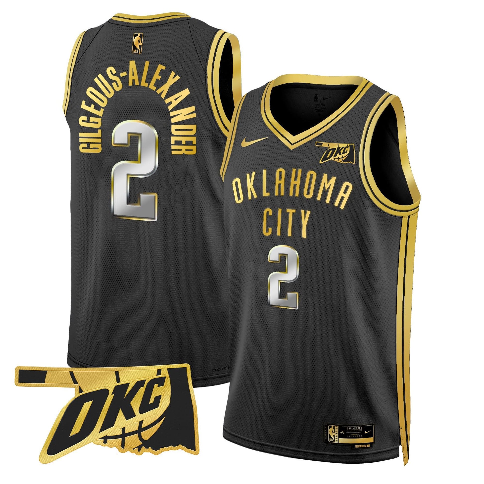Oklahoma City Thunder Swingman Jersey - Oklahoma Patch - All Stitched