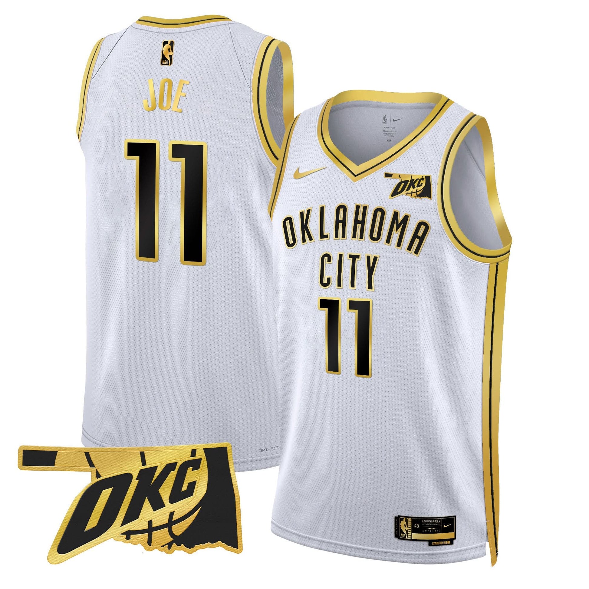 Oklahoma City Thunder Swingman Jersey - Oklahoma Patch - All Stitched