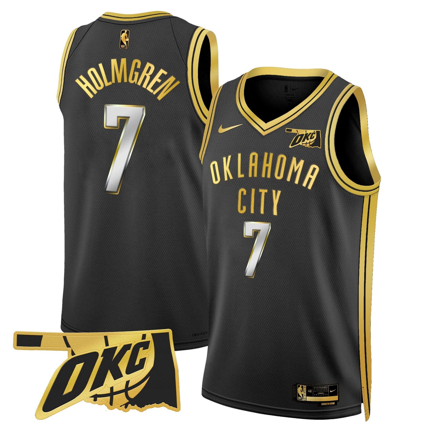 Oklahoma City Thunder Swingman Jersey - Oklahoma Patch - All Stitched