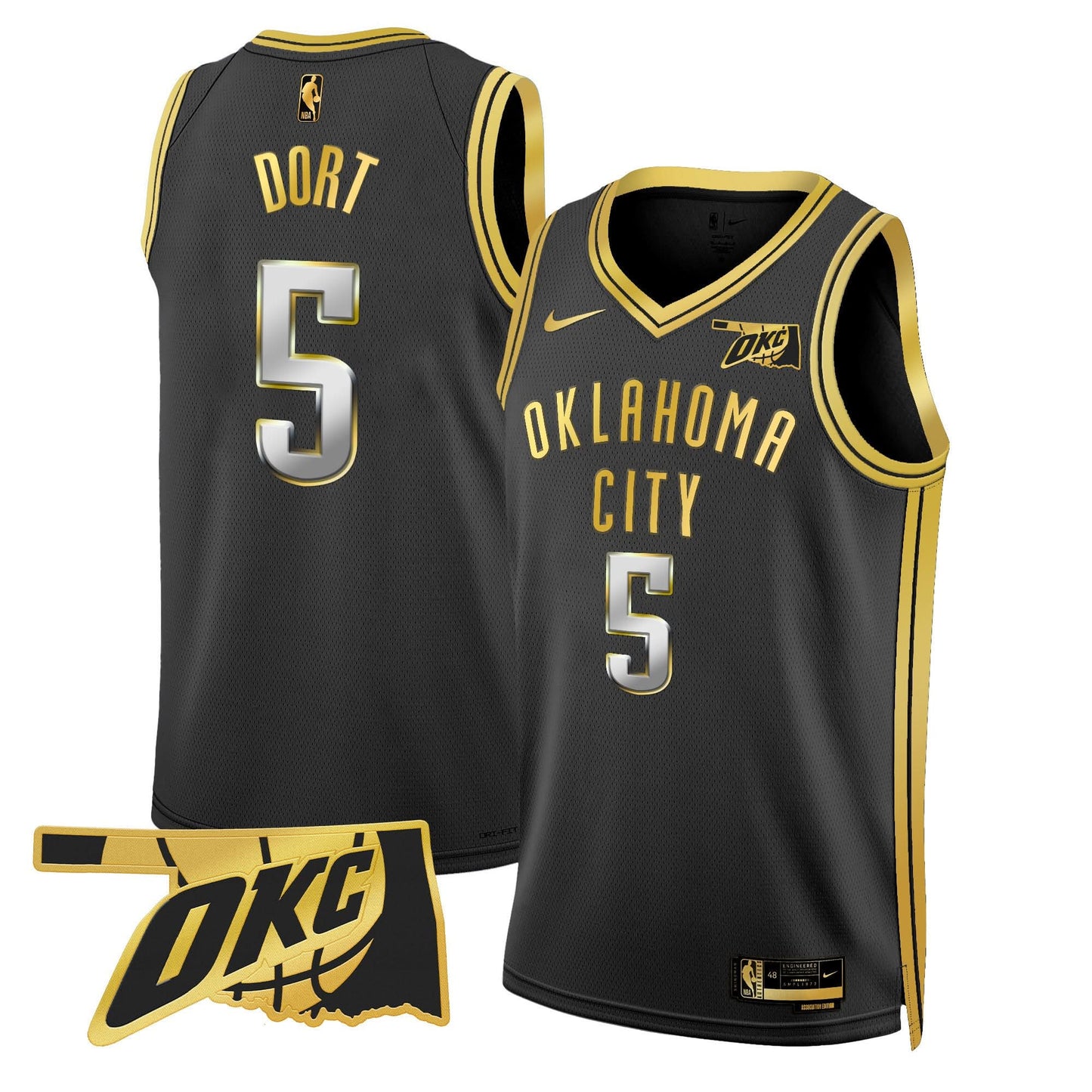 Oklahoma City Thunder Swingman Jersey - Oklahoma Patch - All Stitched