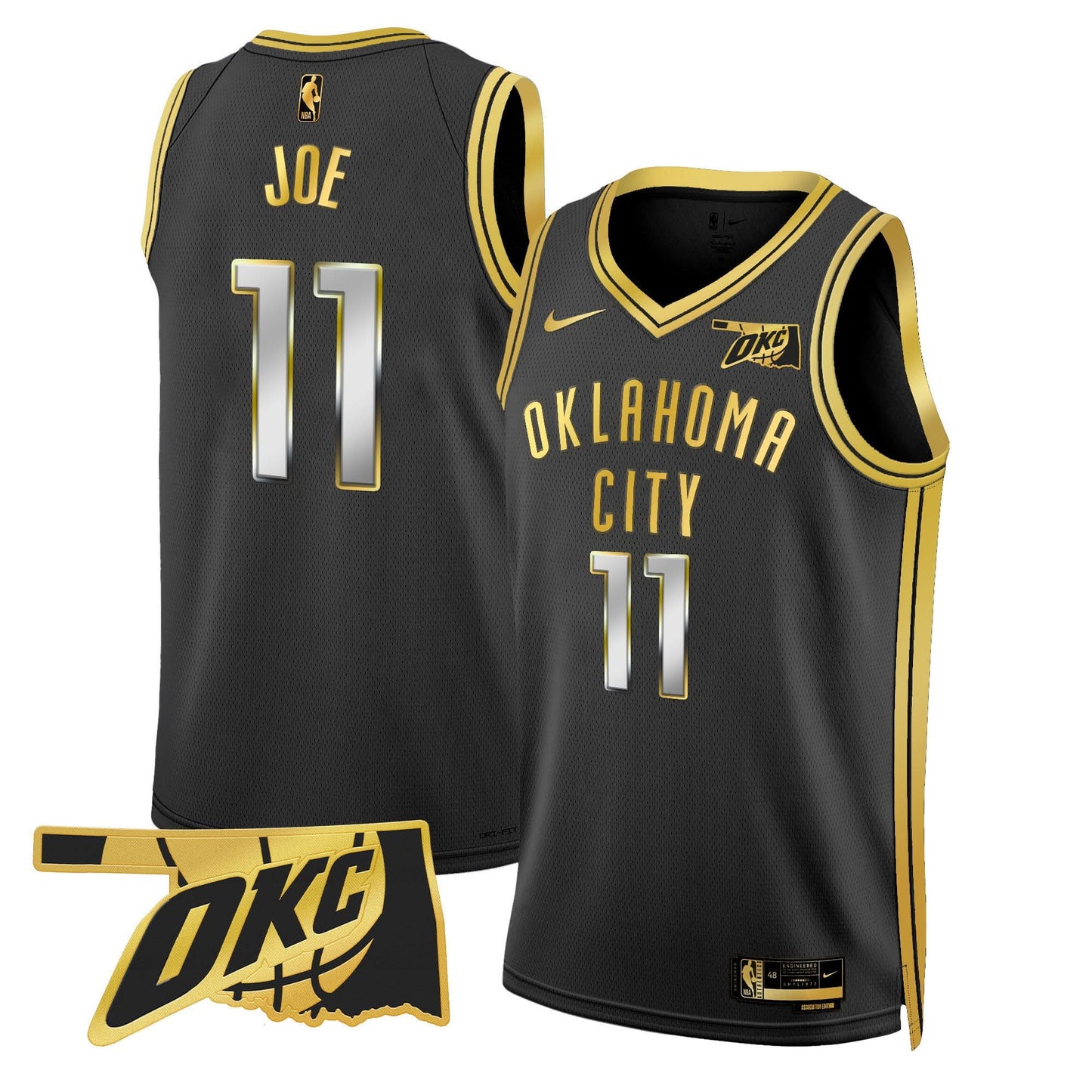 Oklahoma City Thunder Swingman Jersey - Oklahoma Patch - All Stitched