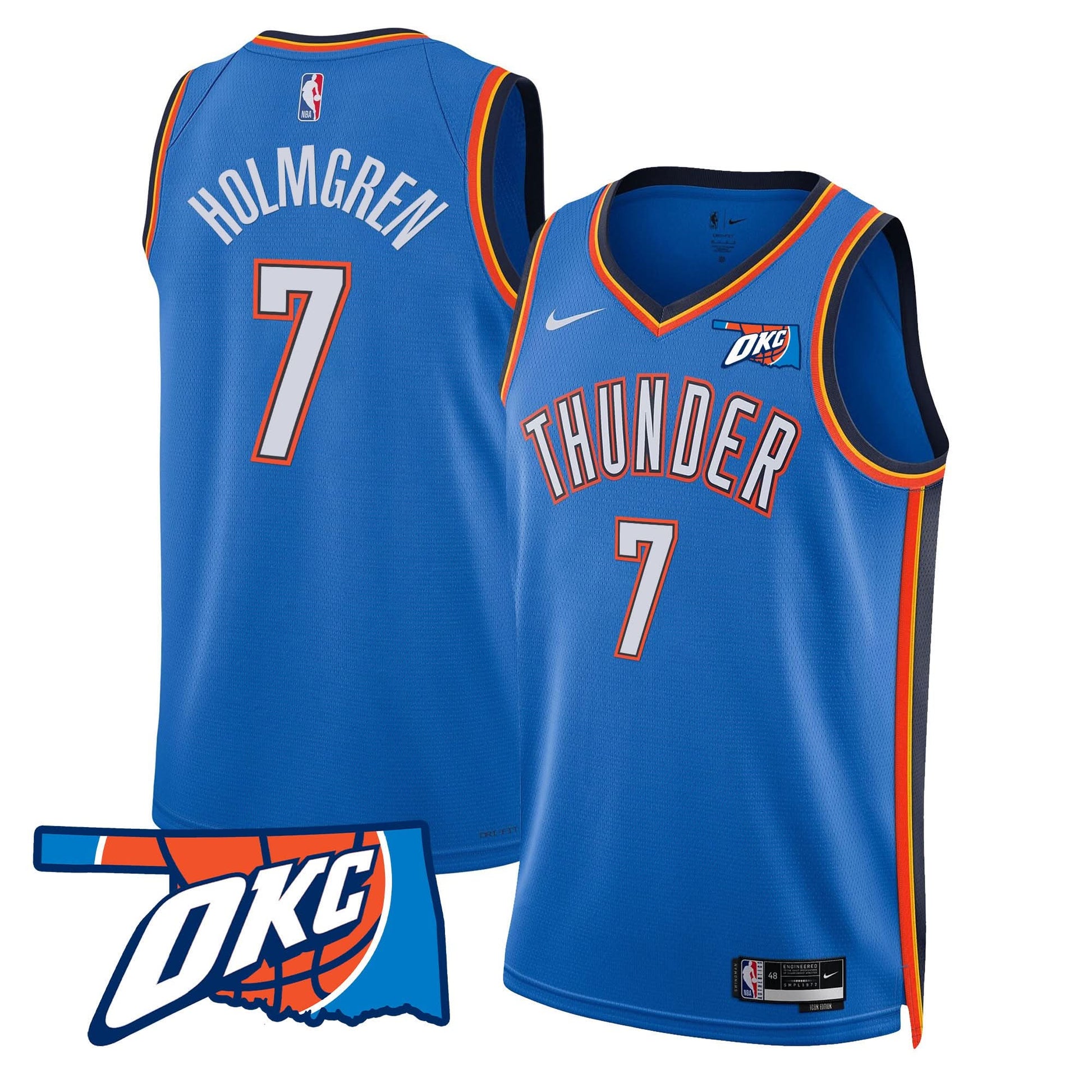 Oklahoma City Thunder Swingman Jersey - Oklahoma Patch - All Stitched