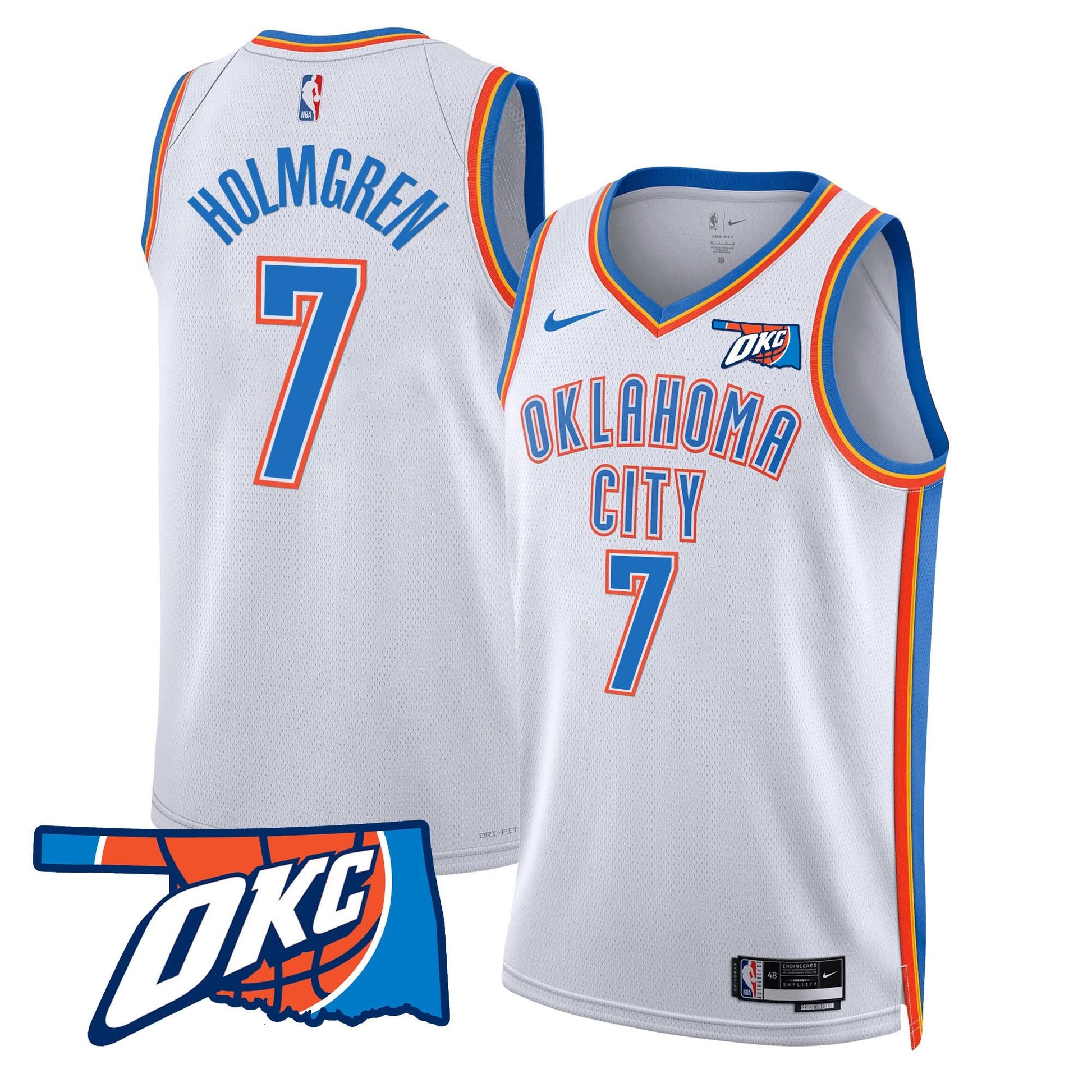 Oklahoma City Thunder Swingman Jersey - Oklahoma Patch - All Stitched