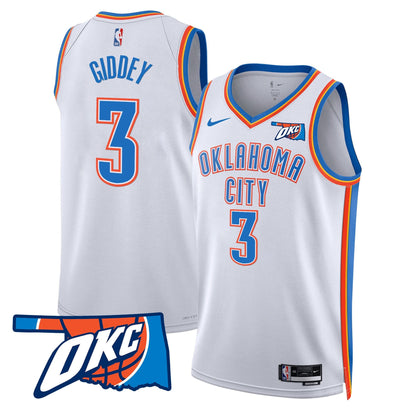 Oklahoma City Thunder Swingman Jersey - Oklahoma Patch - All Stitched