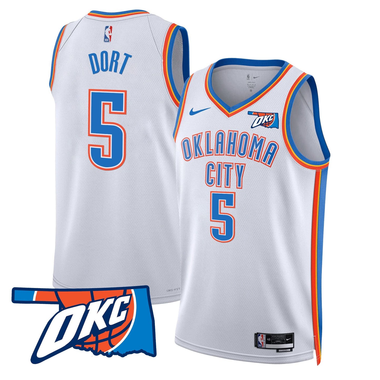 Oklahoma City Thunder Swingman Jersey - Oklahoma Patch - All Stitched