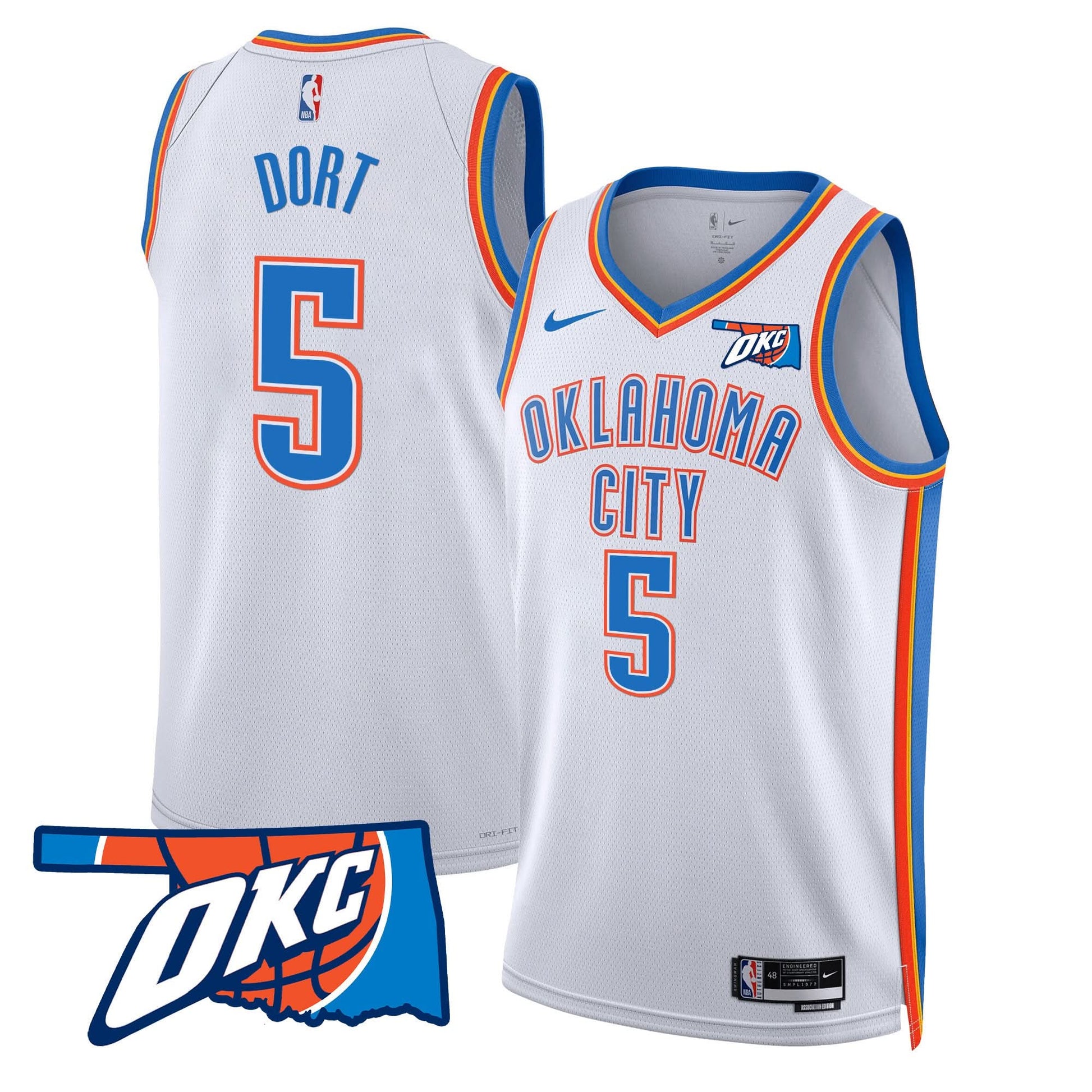 Oklahoma City Thunder Swingman Jersey - Oklahoma Patch - All Stitched