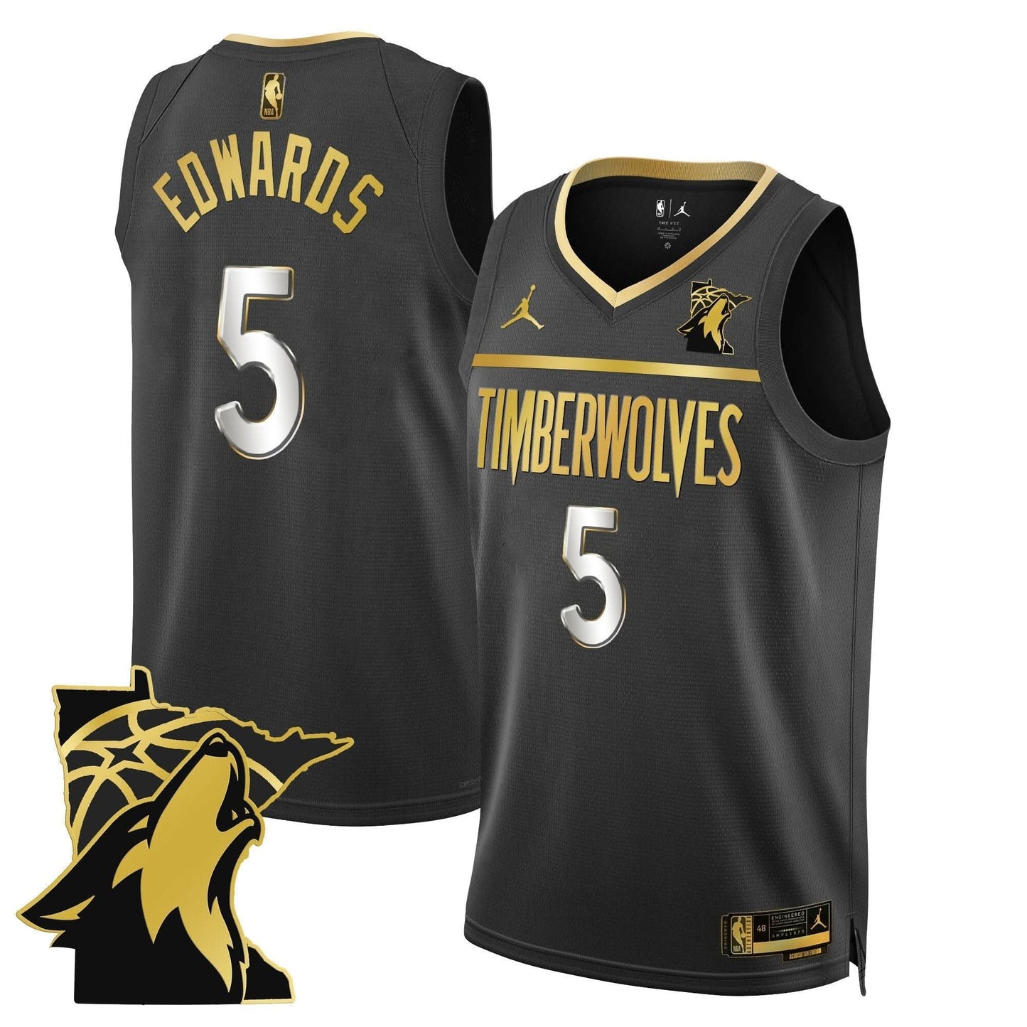 Minnesota Timberwolves Swingman Jersey - Minnesota Patch - All Stitched