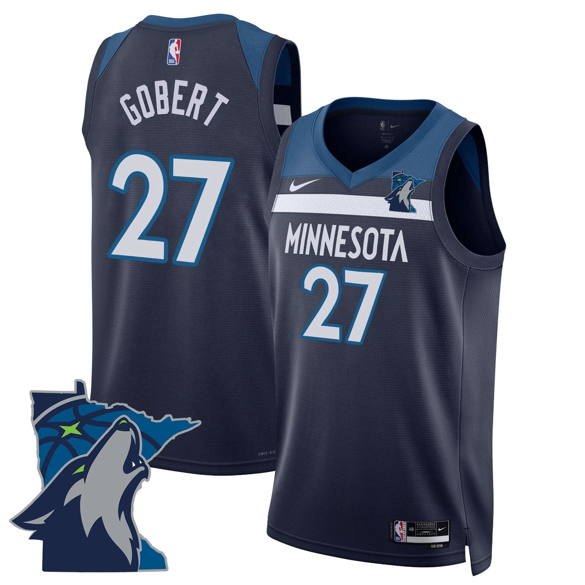 Minnesota Timberwolves Swingman Jersey - Minnesota Patch - All Stitched