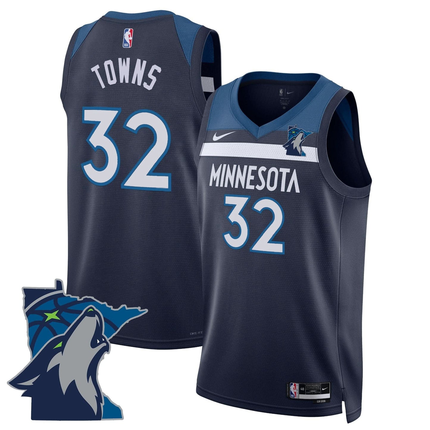 Minnesota Timberwolves Swingman Jersey - Minnesota Patch - All Stitched