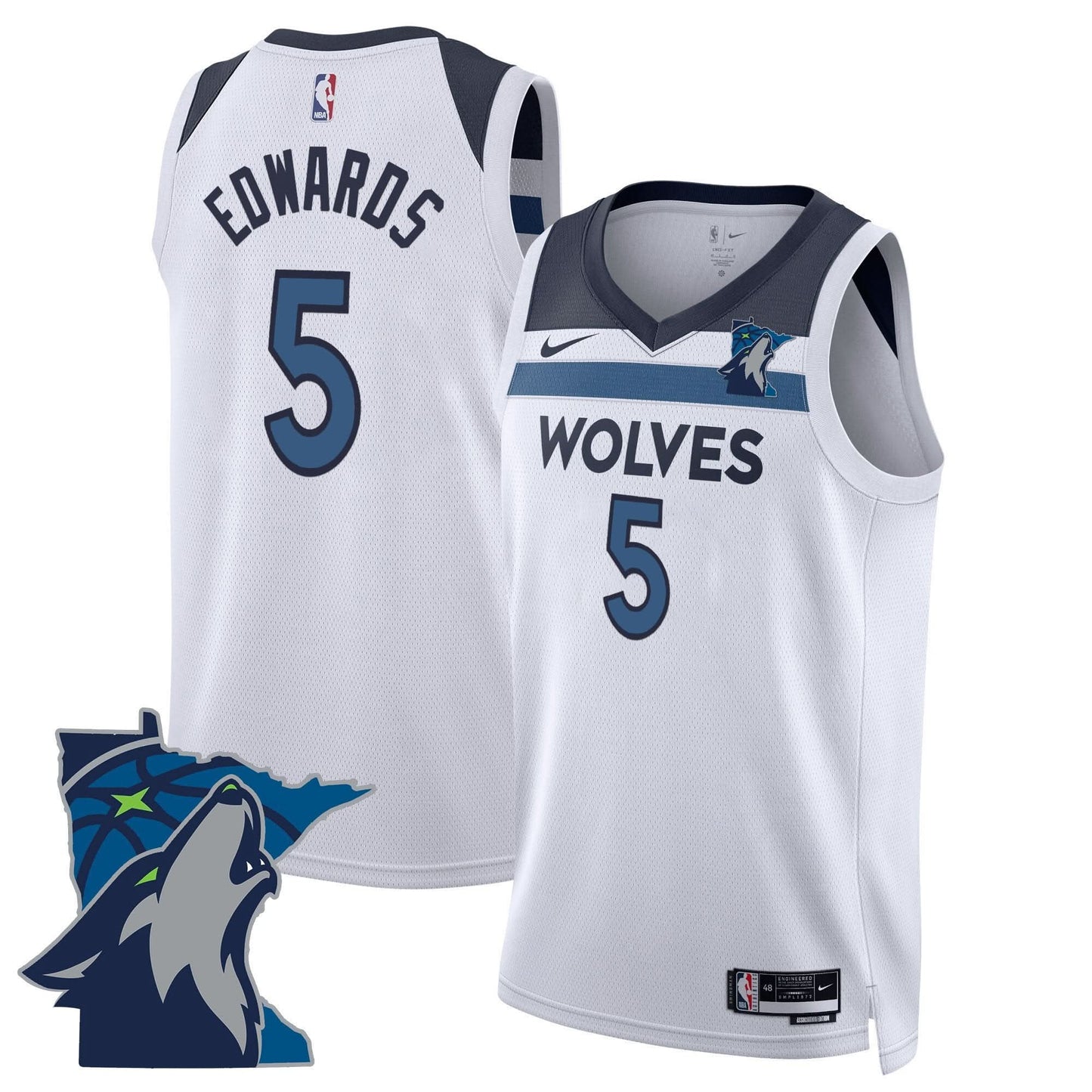 Minnesota Timberwolves Swingman Jersey - Minnesota Patch - All Stitched