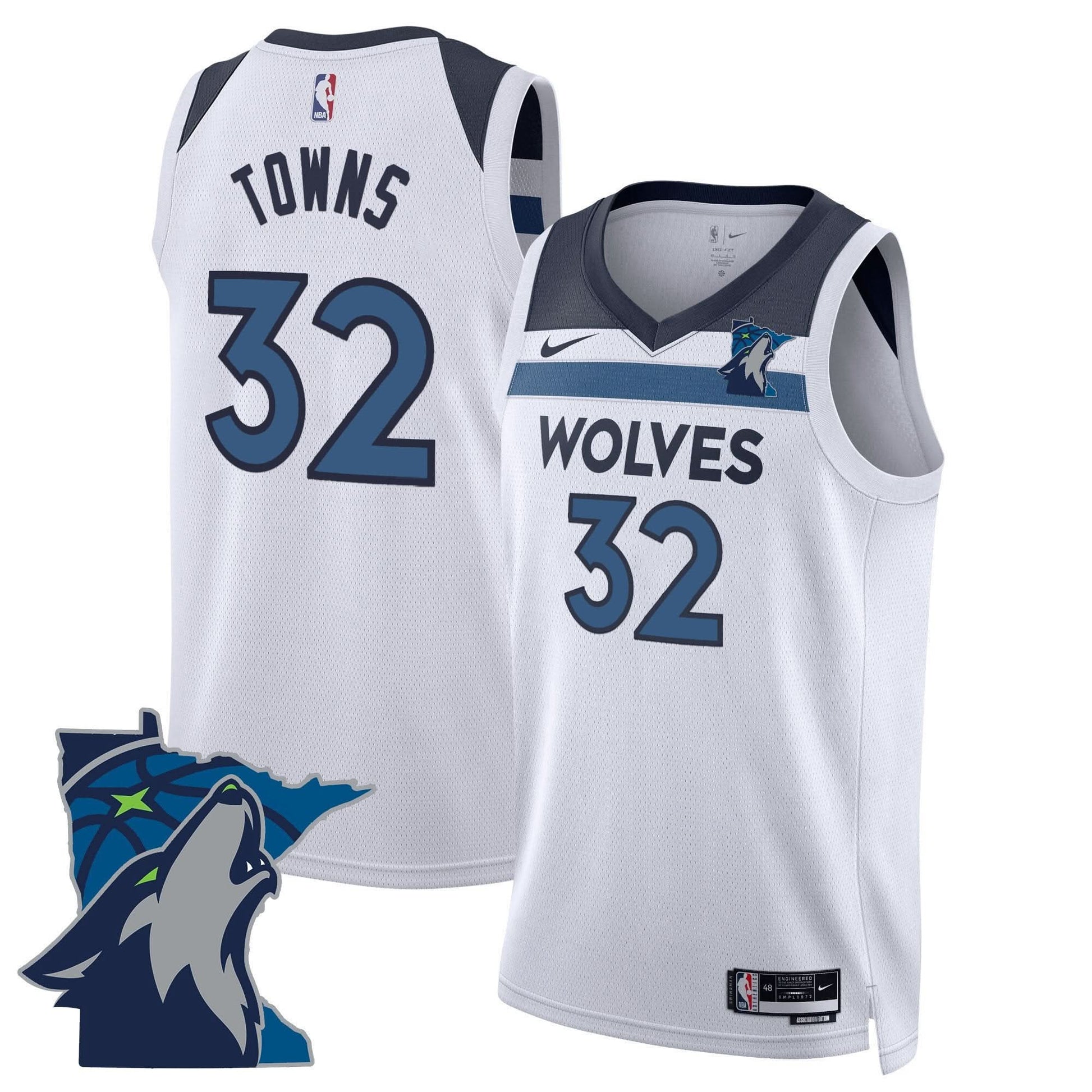 Minnesota Timberwolves Swingman Jersey - Minnesota Patch - All Stitched