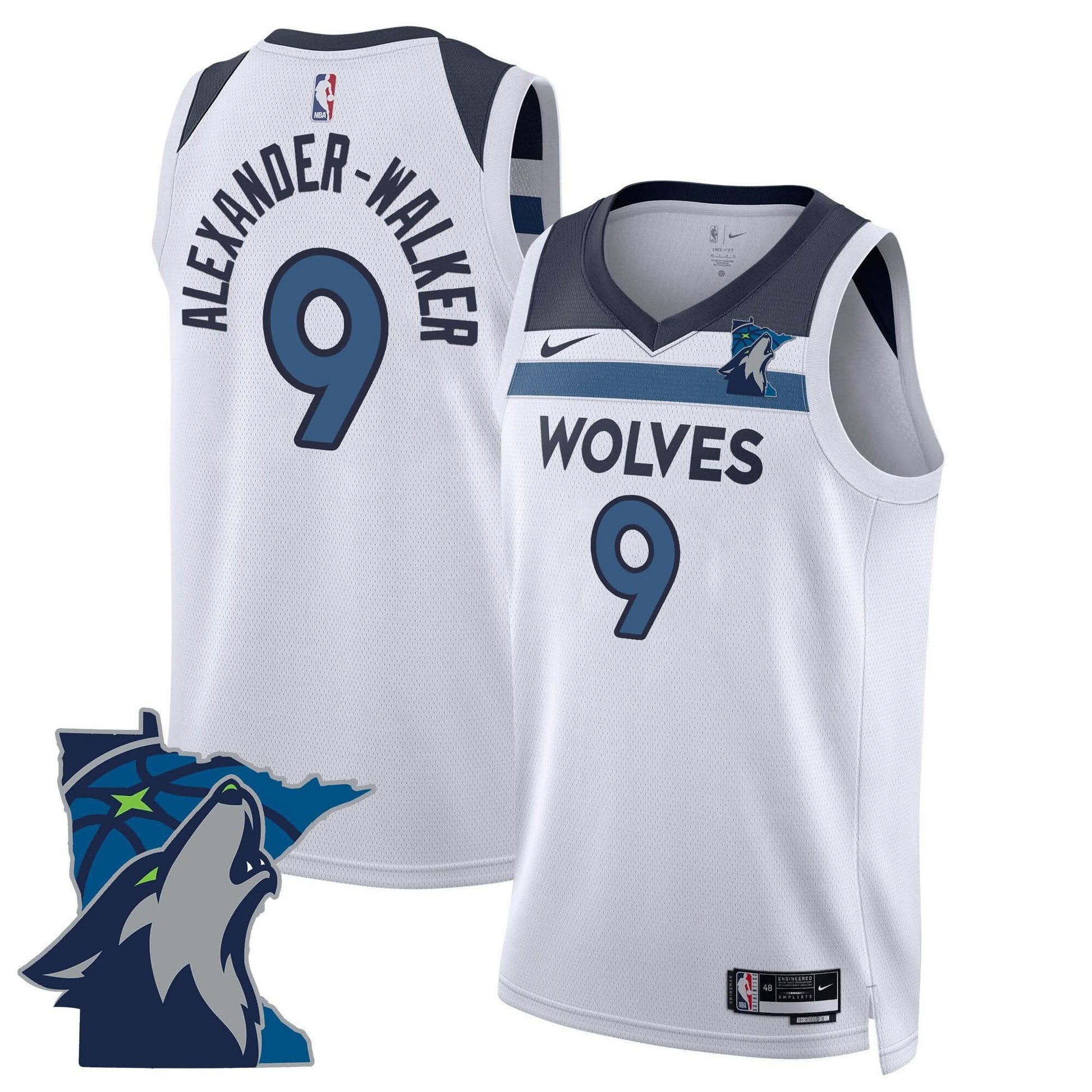Minnesota Timberwolves Swingman Jersey - Minnesota Patch - All Stitched