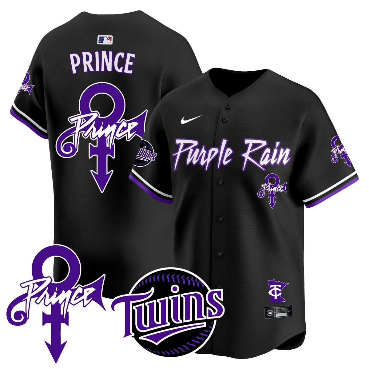 Minnesota Twins Prince Patch Vapor Premier Limited Jersey N1 - All Stitched
