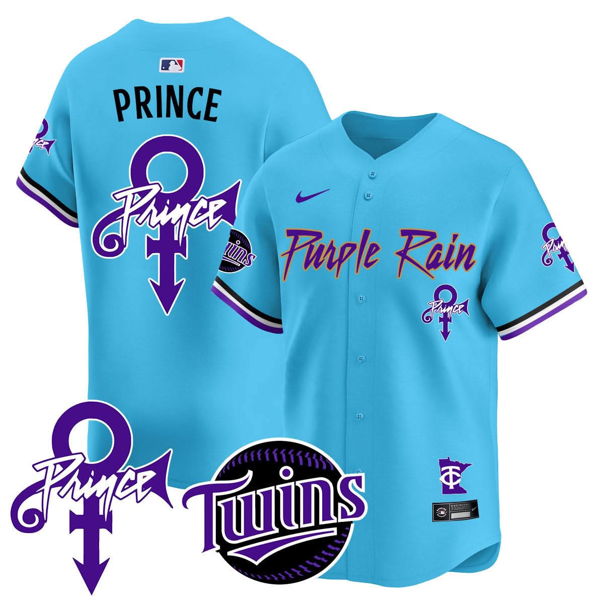 Minnesota Twins Prince Patch Vapor Premier Limited Jersey N1 - All Stitched