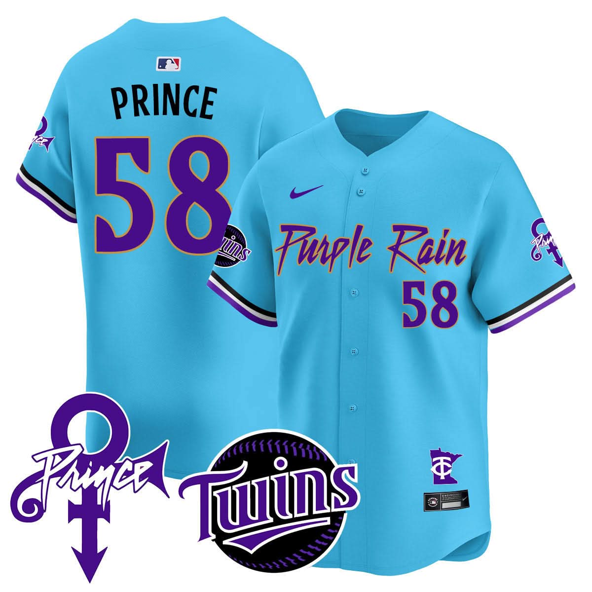 Minnesota Twins Prince Patch Vapor Premier Limited Jersey N1 - All Stitched